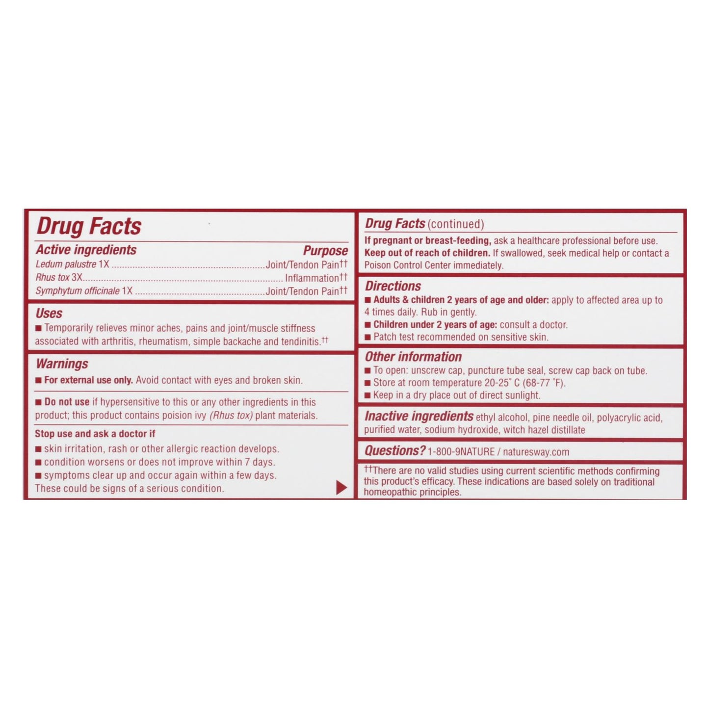 Boericke and Tafel - Triflora Arthritis Gel - 2.75 oz