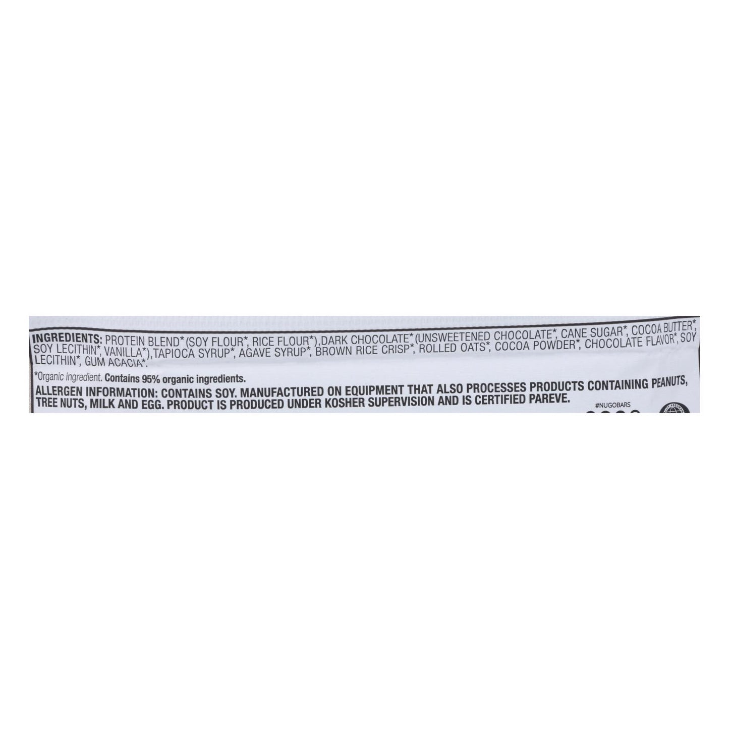 NuGo Nutrition Bar - Organic Double Dark Chocolate - 1.76 oz - Case of 12