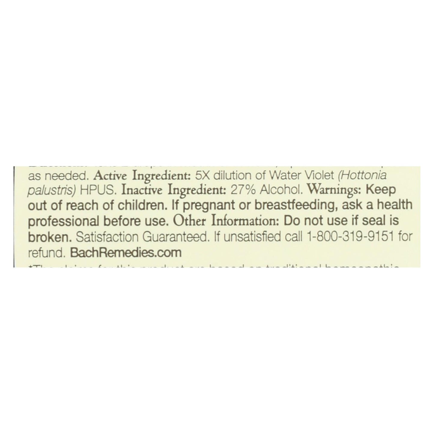 Bach Flower Remedies Essence Water Violet - 0.7 fl oz