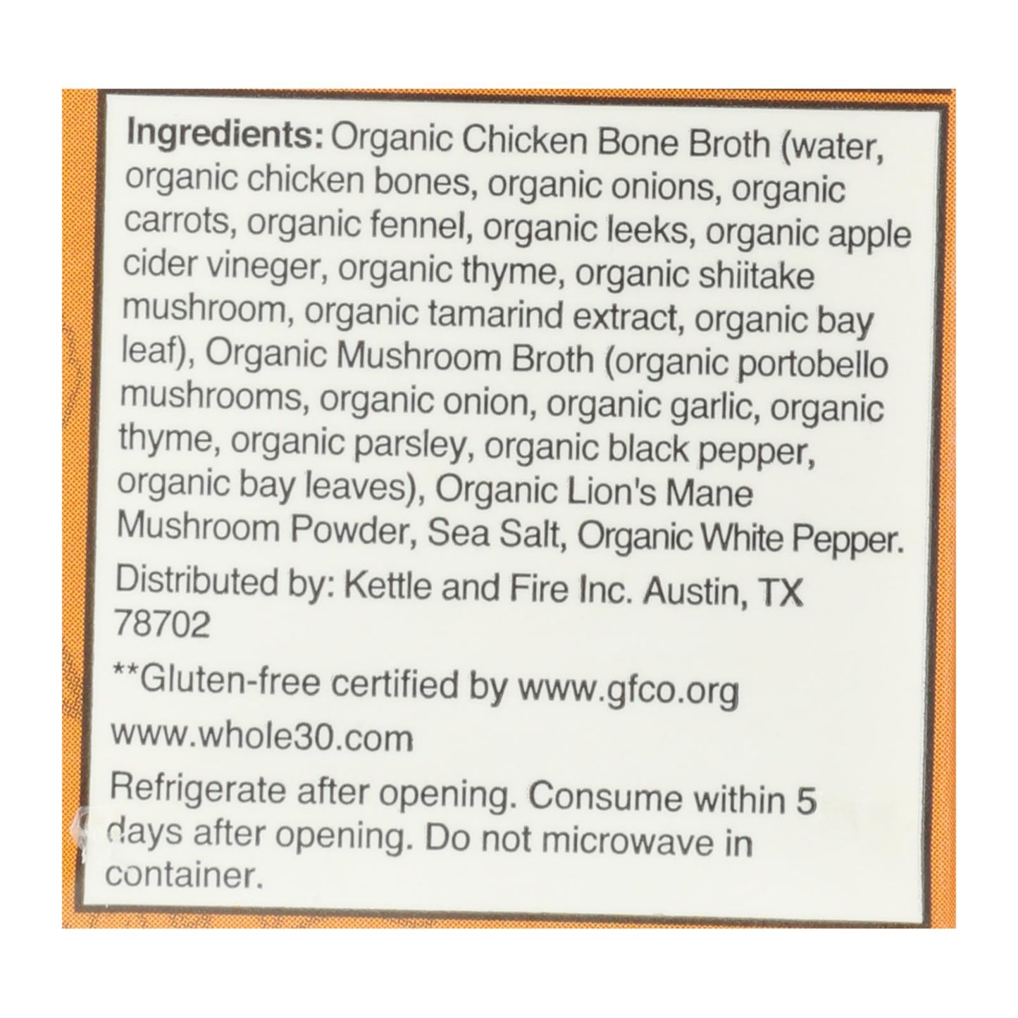 Kettle & Fire Mushroom Chicken Bone Broth - Case of 6 - 16.9 OZ