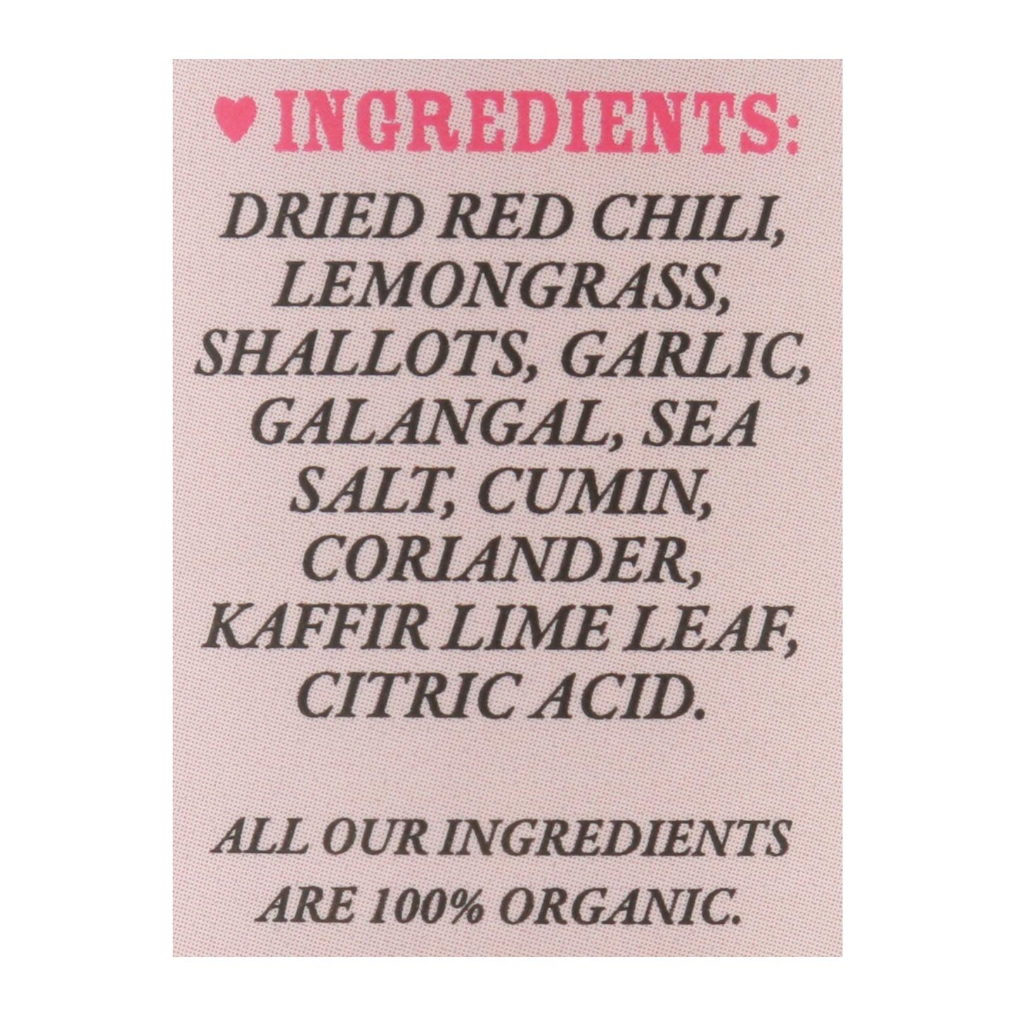 Mike's Organic Curry Love - Curypste Organic Red Thai Mld - Case of 6-4.23 OZ