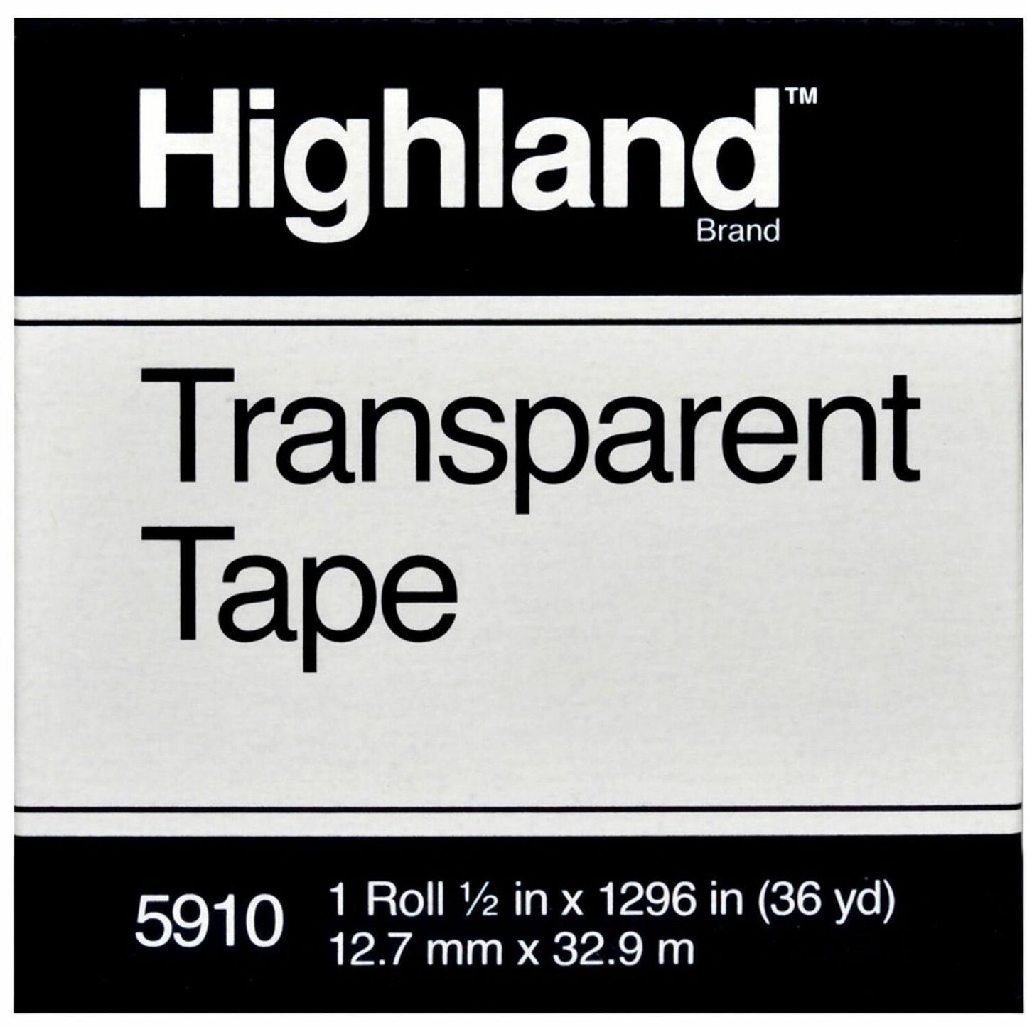 Highland Transparent Light-duty Tape (MMM5910121296)