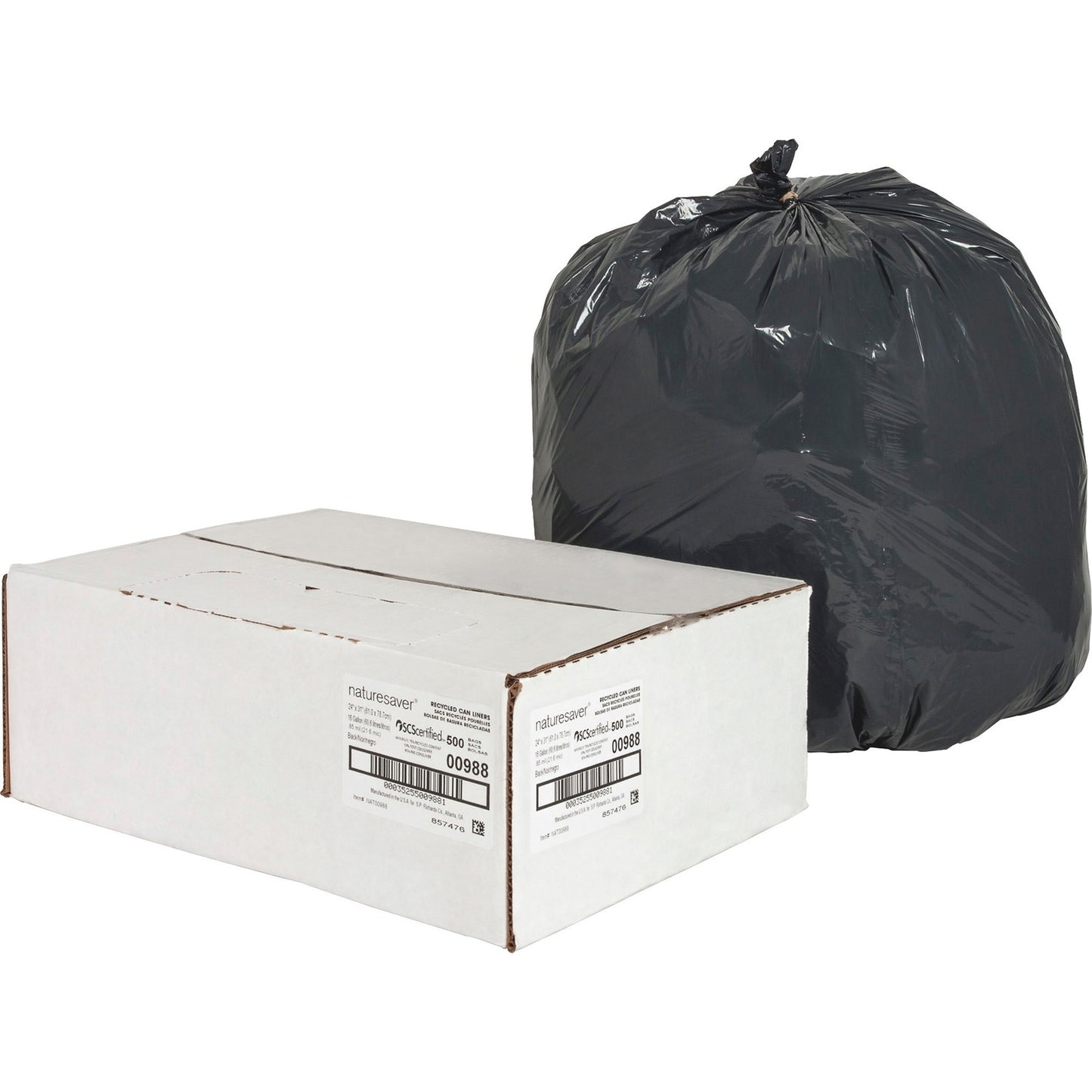 Nature Saver Black Low-density Recycled Can Liners (NAT00988)