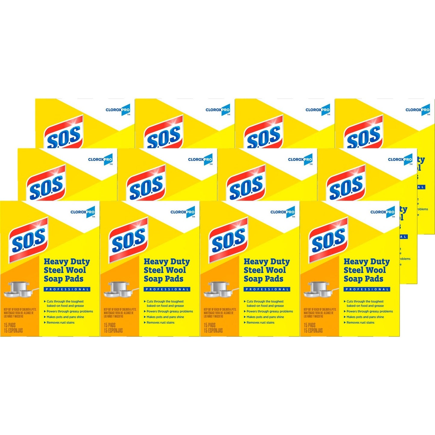 CloroxPro S.O.S Steel Wool Soap Pads (CLO88320CT)