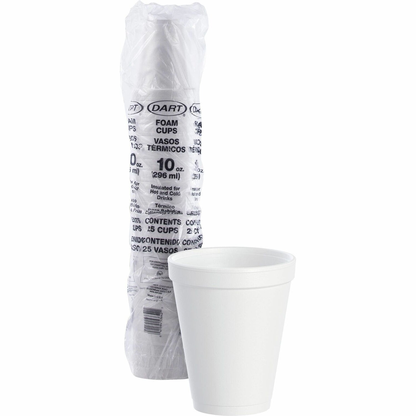 Dart 10 oz Insulated Foam Cups (DCC10J10)