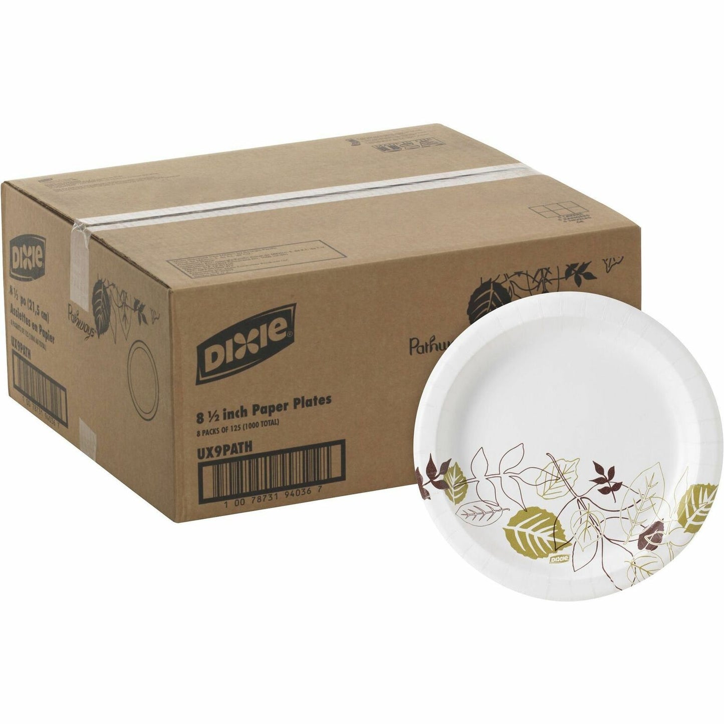 Dixie Pathways 9" Medium-weight Paper Plates by GP Pro (DXEUX9PATH)