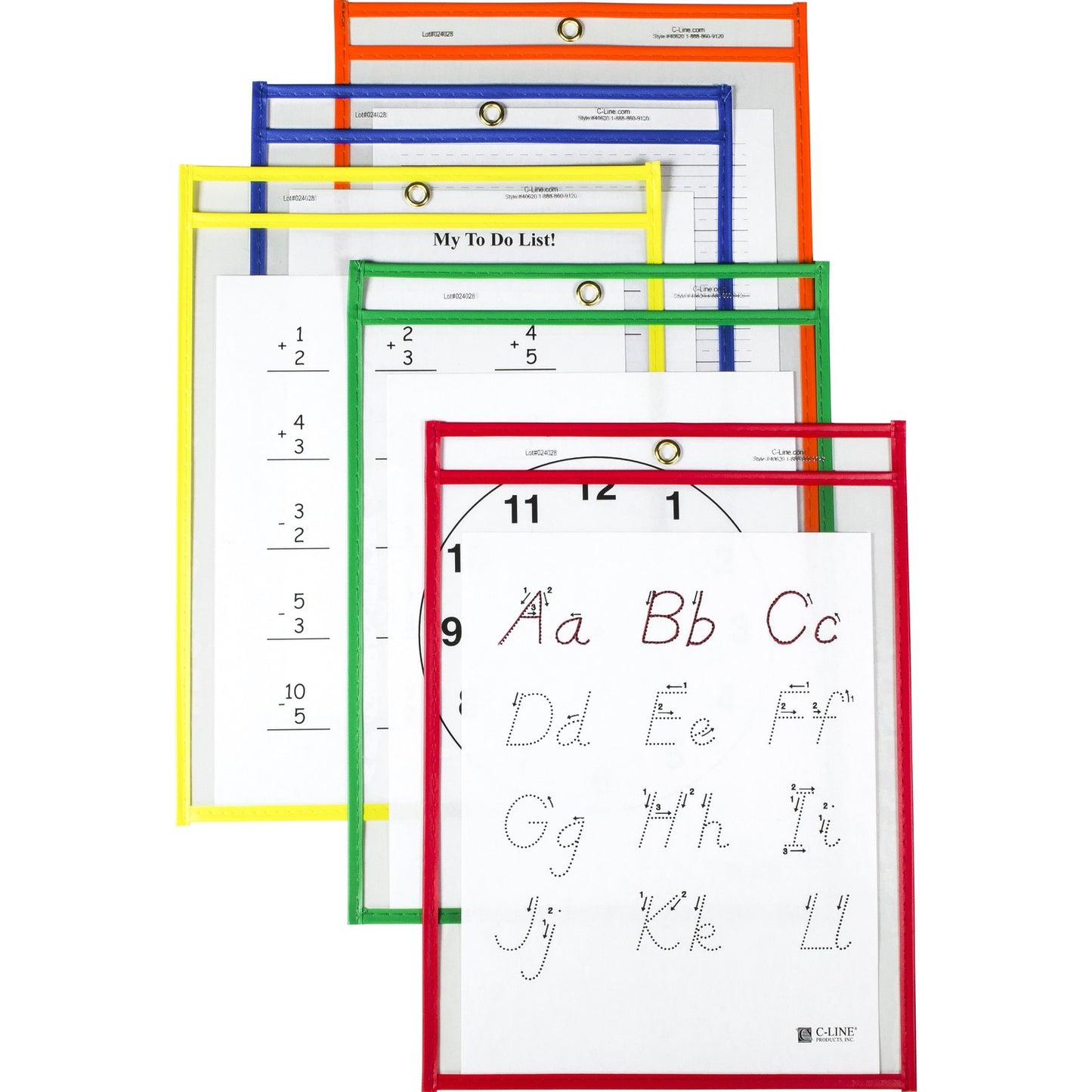 C-Line Reusable Dry Erase Pockets - Study Aid (CLI40620)