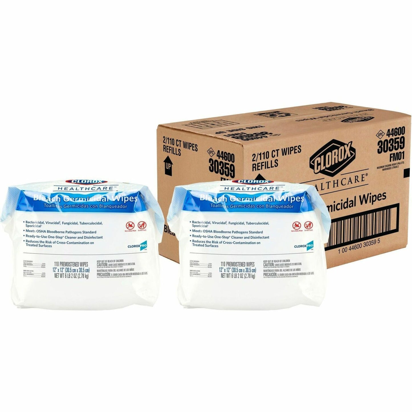Clorox Healthcare Bleach Germicidal Wipes Refill (CLO30359CT)