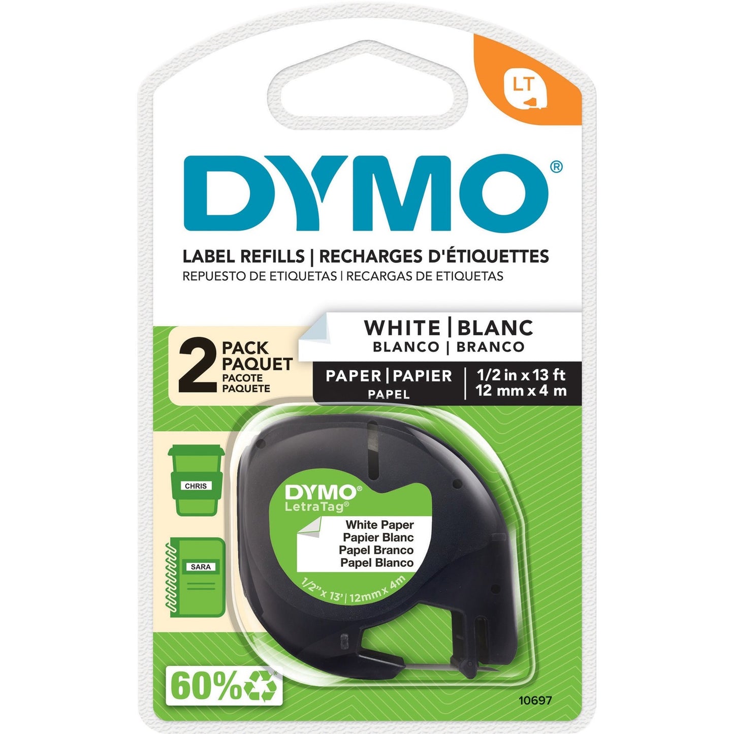 DYMO LetraTag Electronic Labelmaker Tape (10697BX)