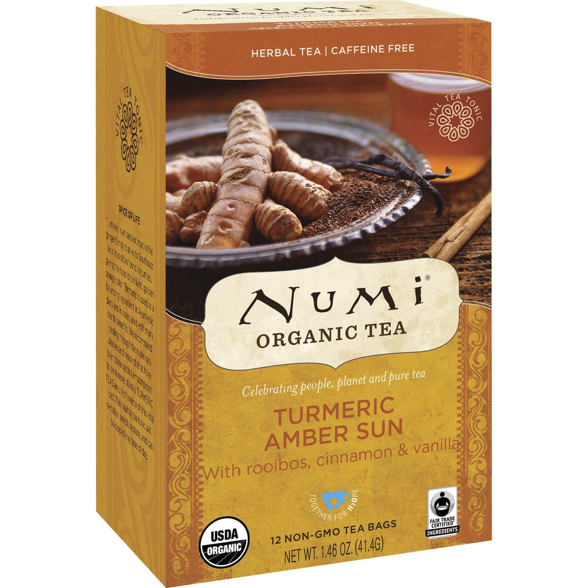 Numi Organic Turmeric Golden Tonic Amber Sun Herbal Tea Bag (NUM10552)