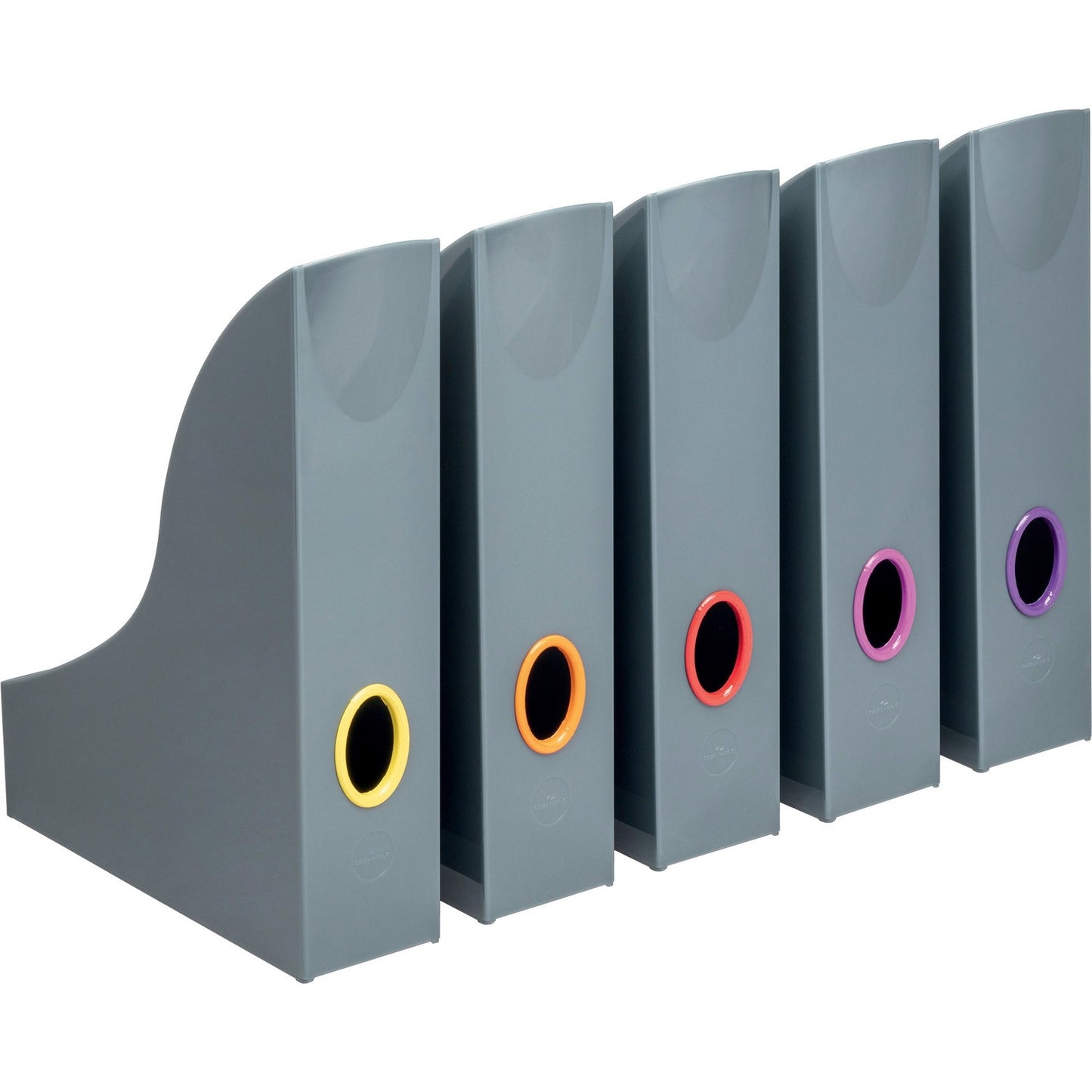 Durable VARICOLOR Magazine Rack Set, Gray/Multicolor - 5 pack (DBL770657)