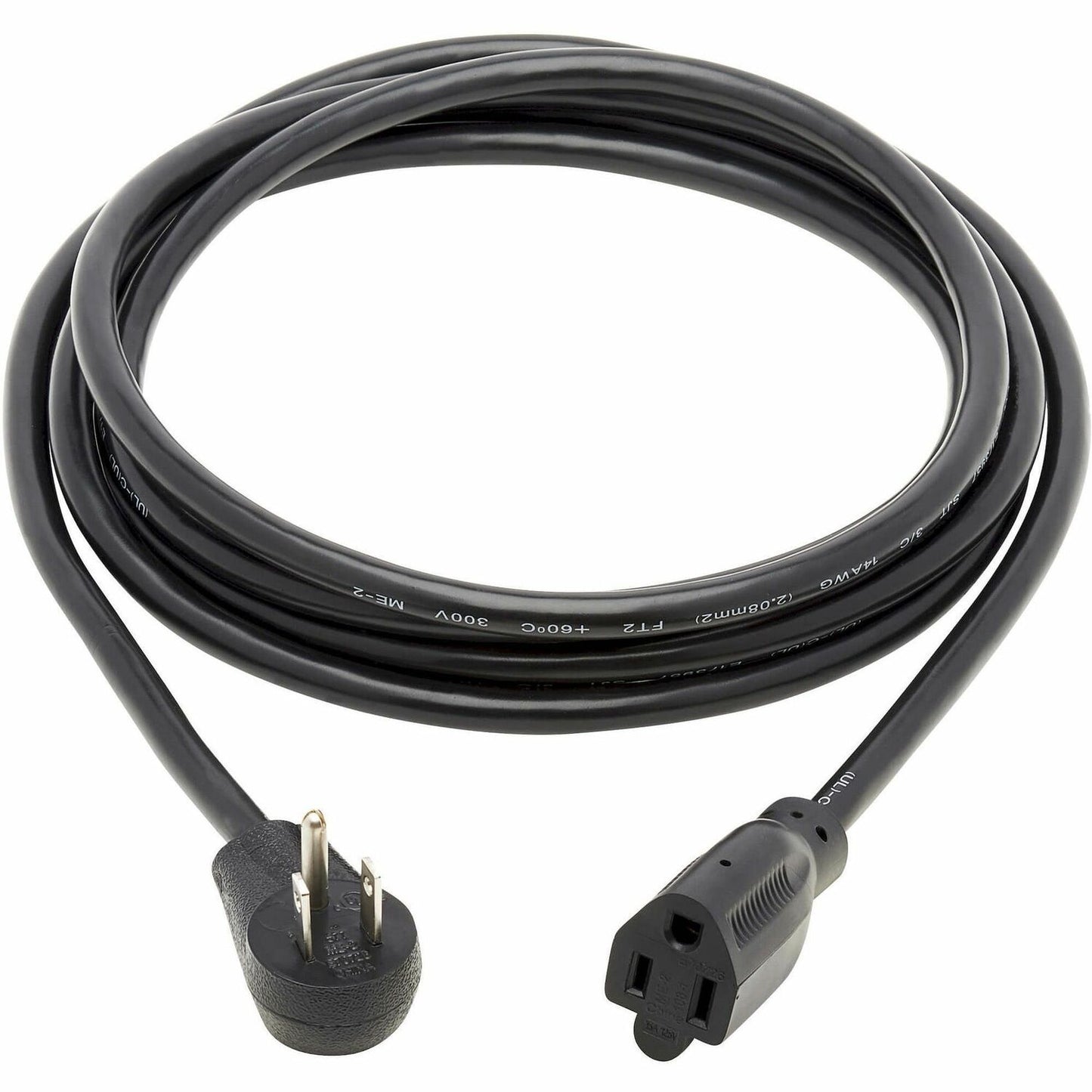 Eaton Tripp Lite Series Power Extension Cord, Right-Angle NEMA 5-15P to NEMA 5-15R - Heavy-Duty, 15A, 120V, 14 AWG, 10 ft. (3.05 m), Black (TRPP02401015D)