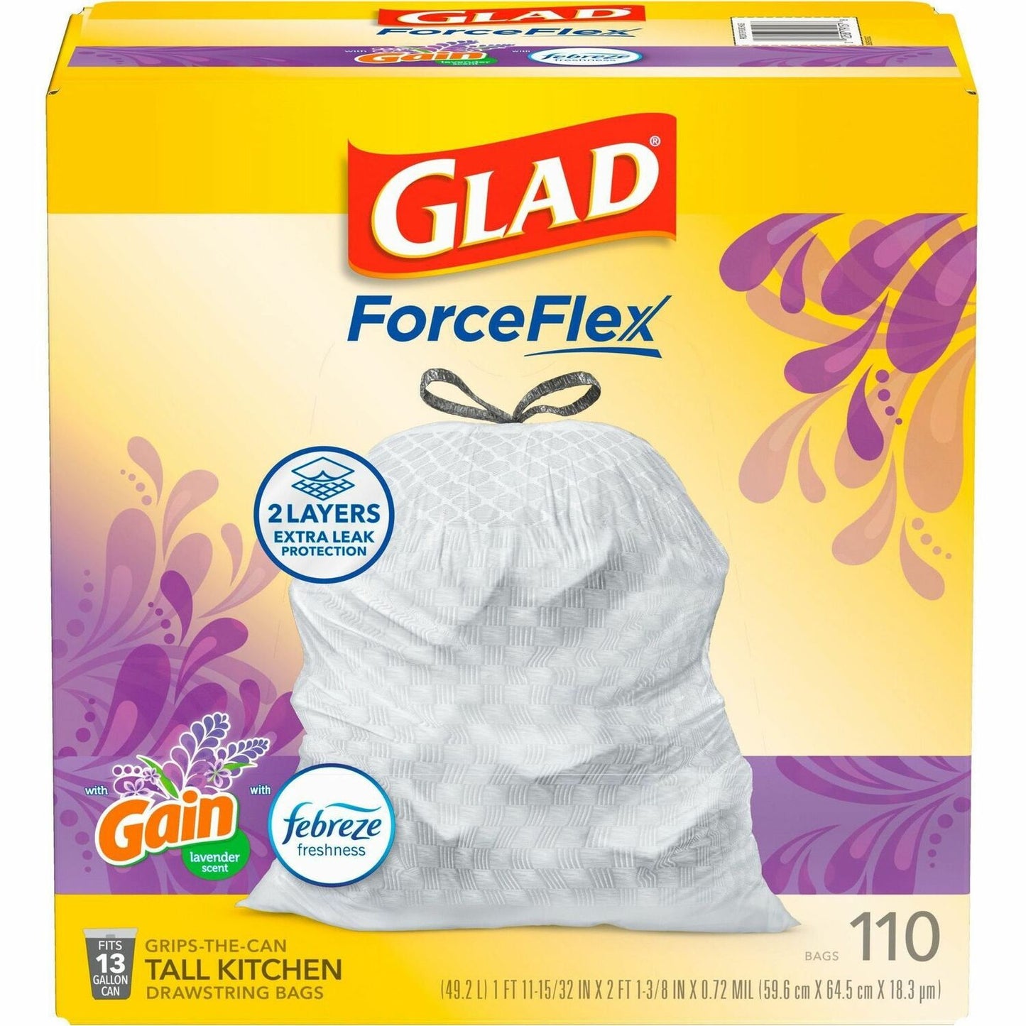 Glad ForceFlex Tall Kitchen Drawstring Trash Bags (CLO79157)