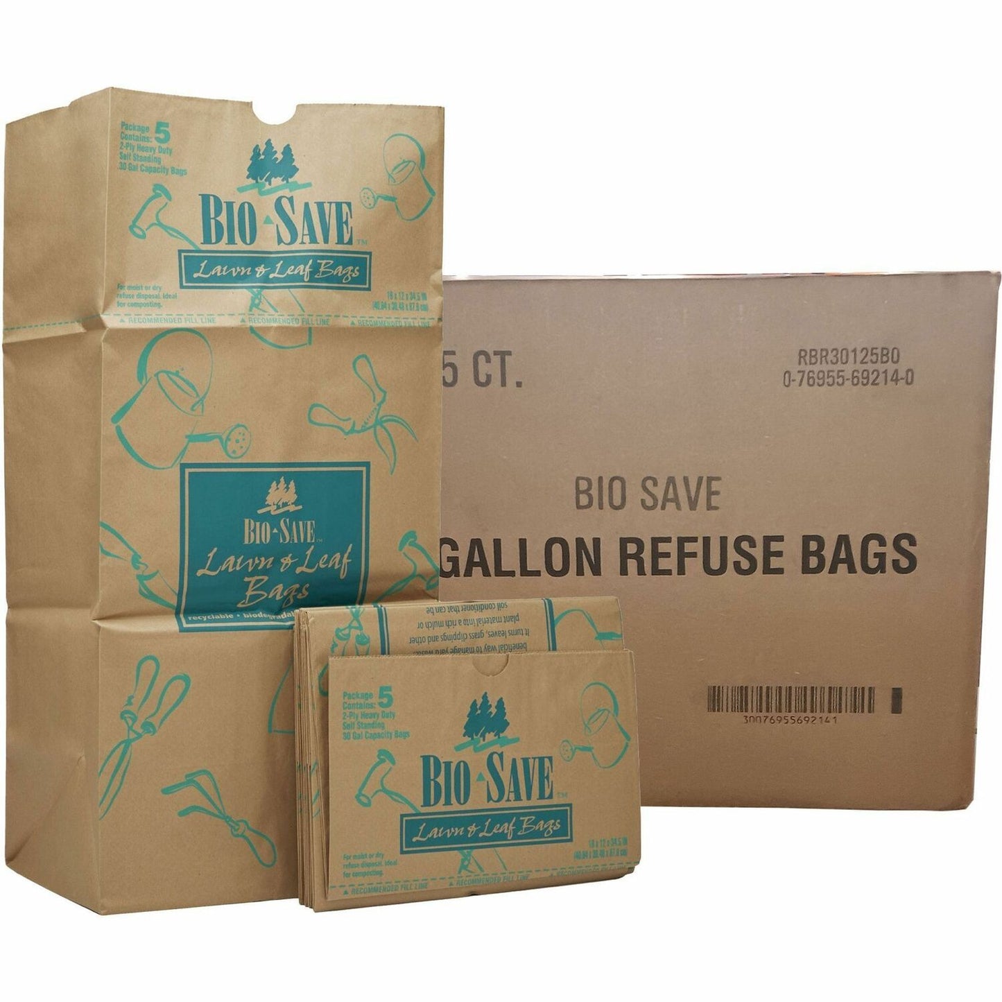 AJM Packaging Packaging Packaging AJM Packaging Packaging Bio-Save 30-gallon Lawn & Leaf Bags (AJMRBR30105BO)