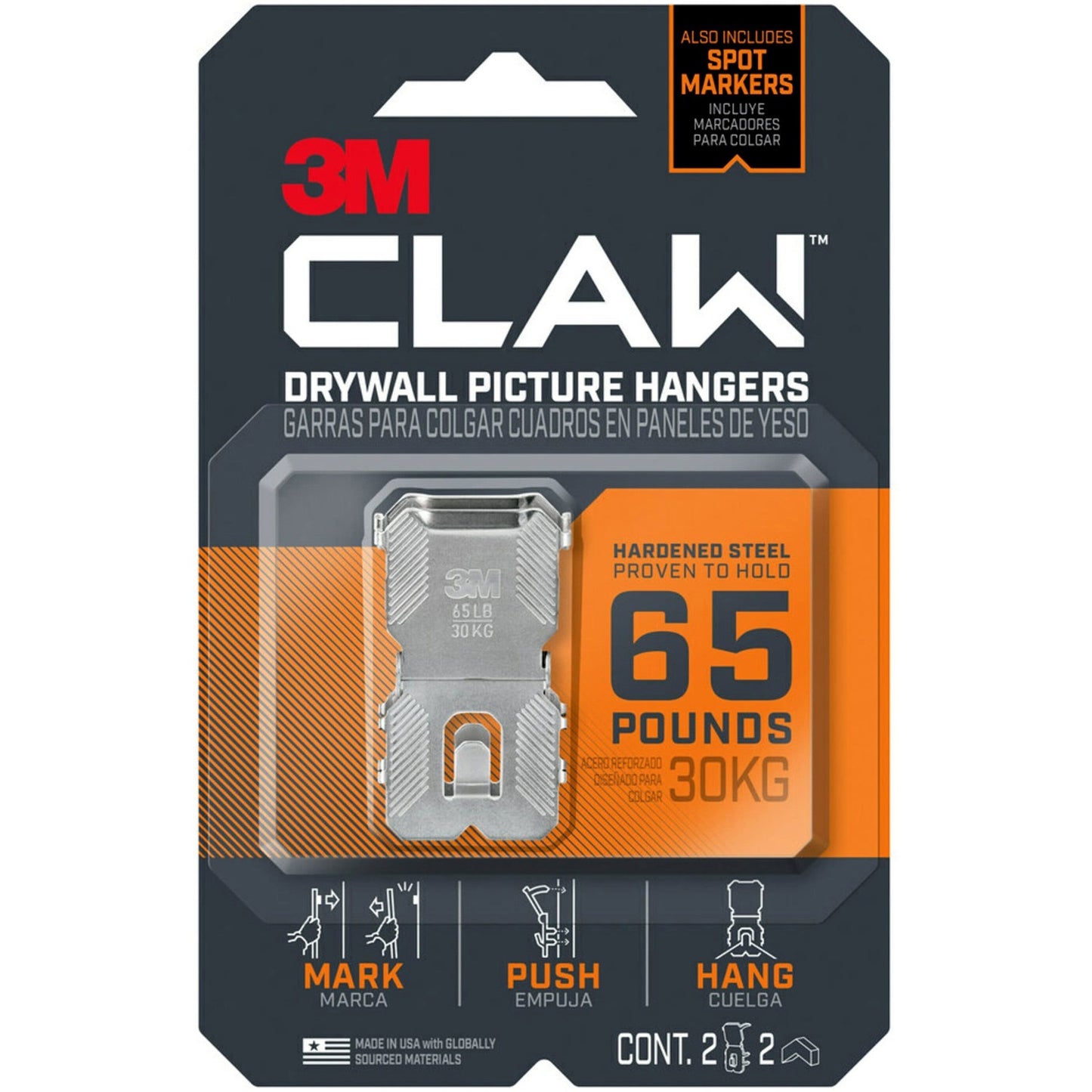3M CLAW Drywall Picture Hanger (MMM3PH65M2ES)