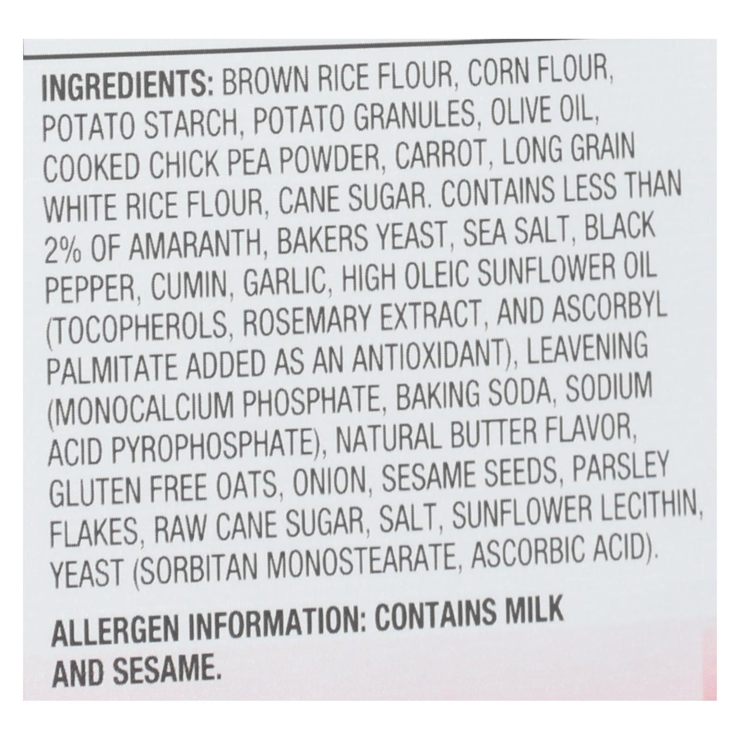 Miltons - Cracker Veg Fire Roasted Gluten Free - Case Of 12 - 4.5 Oz