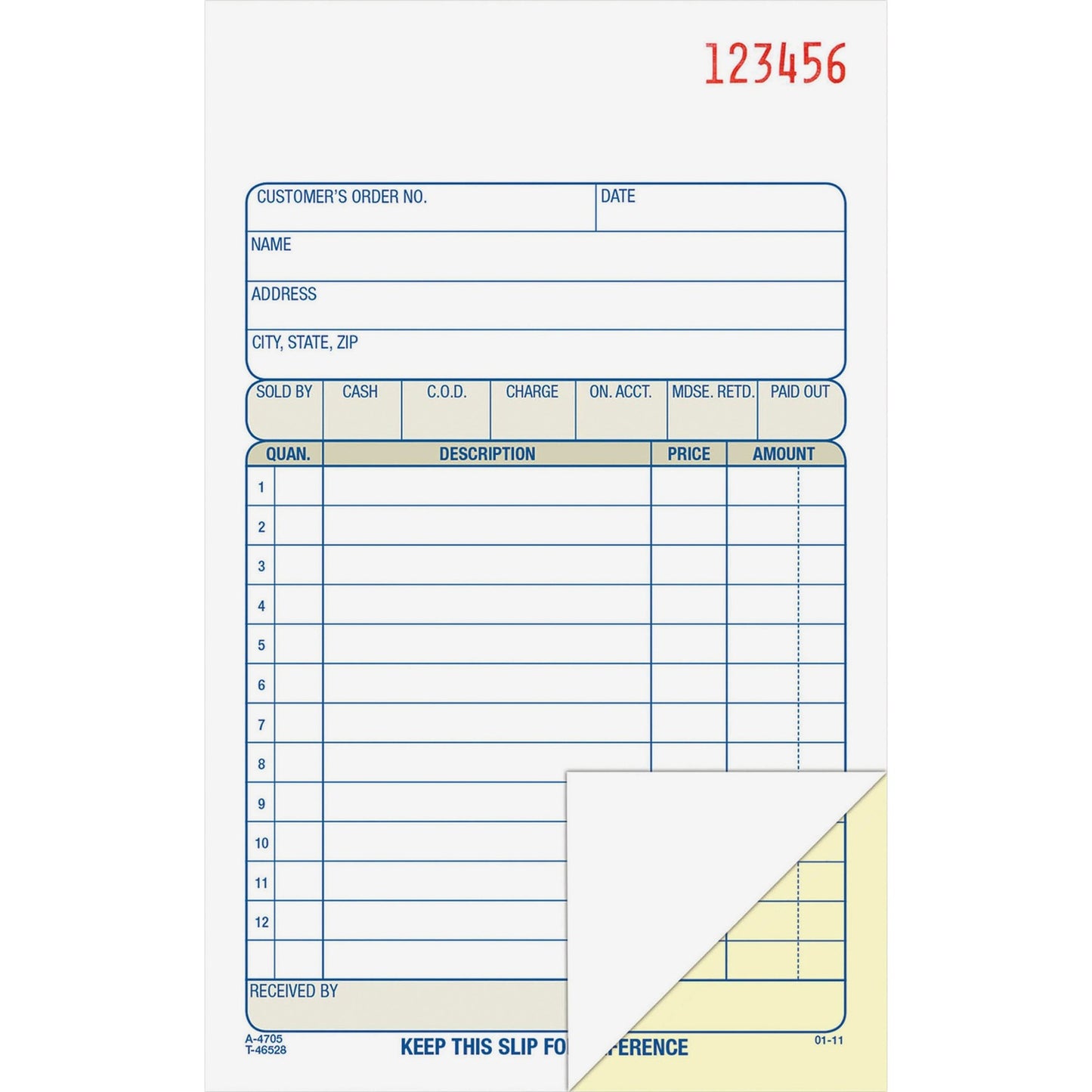 Adams Carbonless 2-part Numbered Sales Order Books (ABFDC4705)