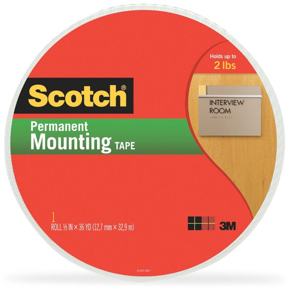 Scotch Double-Coated Foam Mounting Tape (MMM401612)