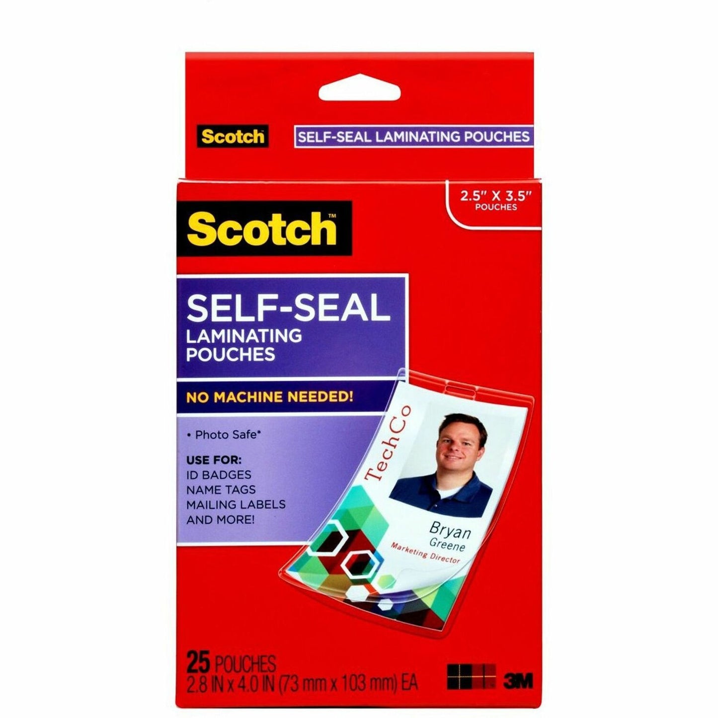 Scotch Self-Laminating ID Clip-Style Pouches (MMMLS852G)