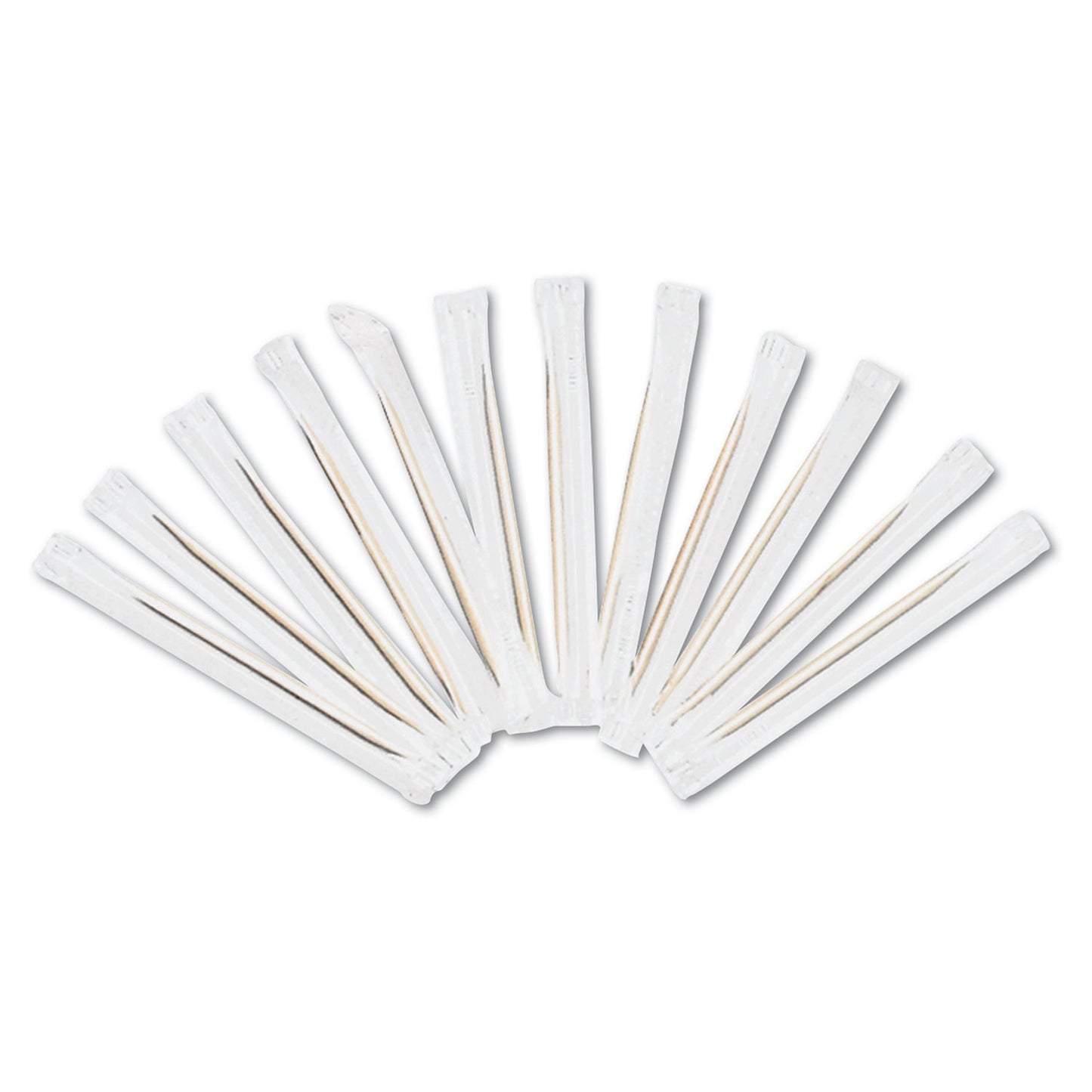 AmerCareRoyal Cello-Wrapped Round Wood Toothpicks, 2.5", Natural, 1,000/Box, 15 Boxes/Carton (RPPRIW15)