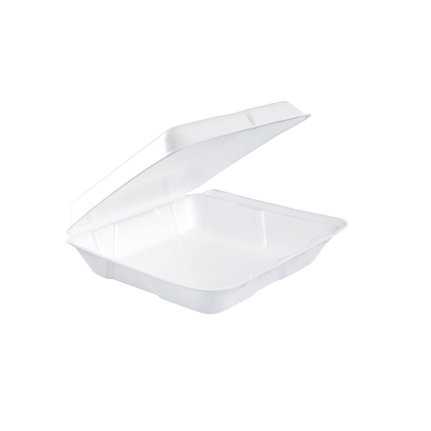 Dart Foam Hinged Lid Containers, 7.5 x 8 x 2.2, White, 200/Carton (DCC80HT1R)