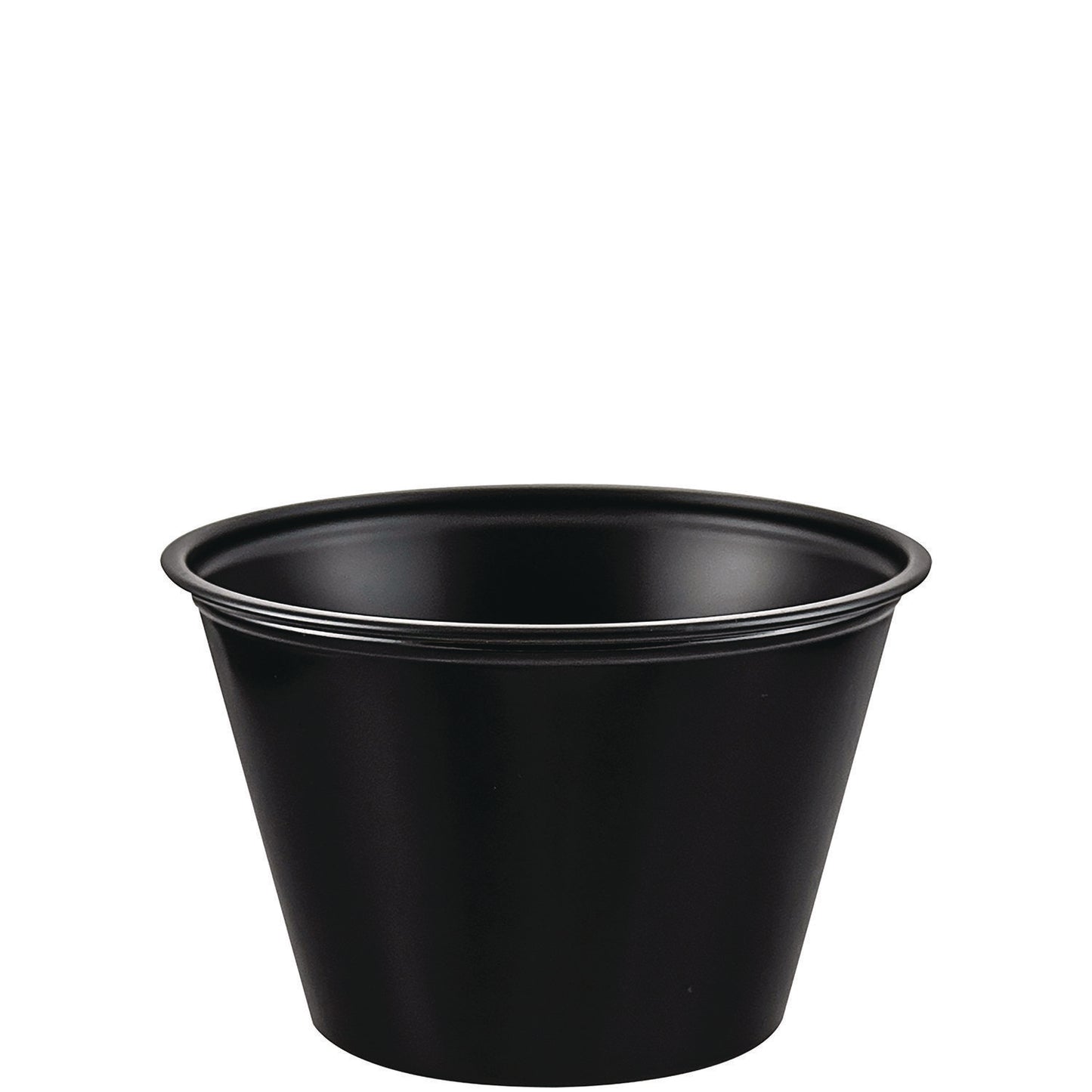 Dart Polystyrene Portion Cups, 4 oz, Black, 250/Bag, 10 Bags/Carton (DCCP400BLK)