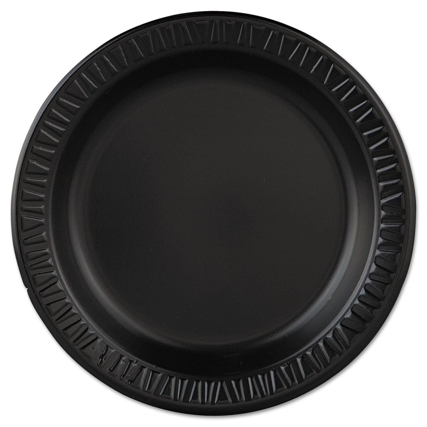 Dart Quiet Classic Laminated Foam Dinnerware, Plate, 9" Dia, Black, 125/pack, 4 Packs/carton (DCC9PBQR)