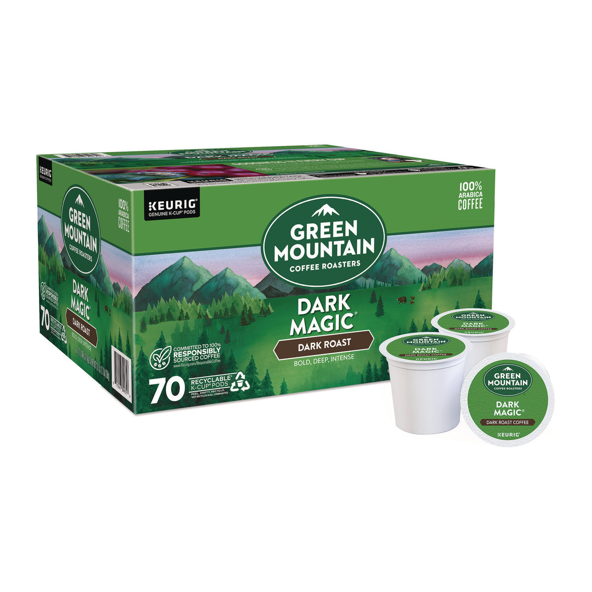 Green Mountain Coffee Roasters Roasters Roasters Dark Magic Extra Bold Coffee K-Cups, Regular, 70/Box (GMT5000373740)