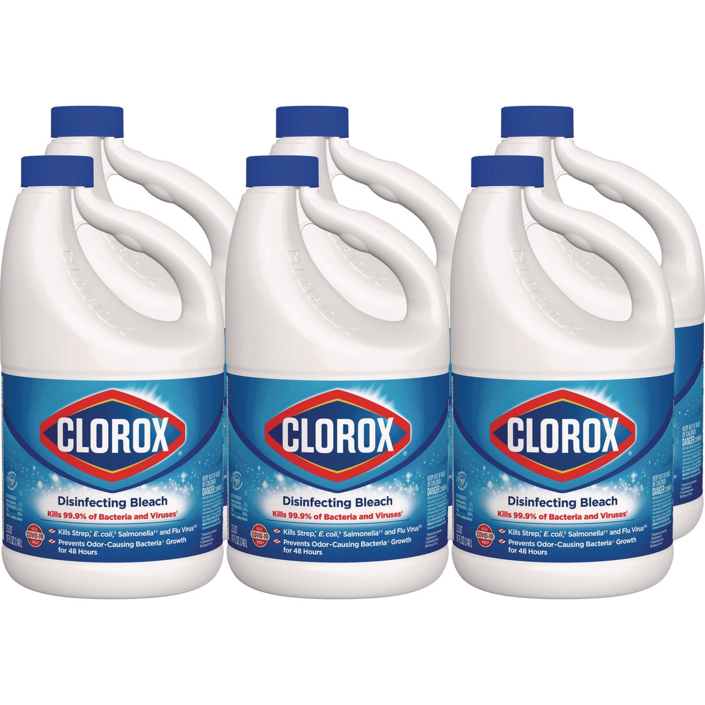 Clorox Concentrated Regular Disinfecting Bleach, 81 oz Bottle, 6/Carton (CLO32263)