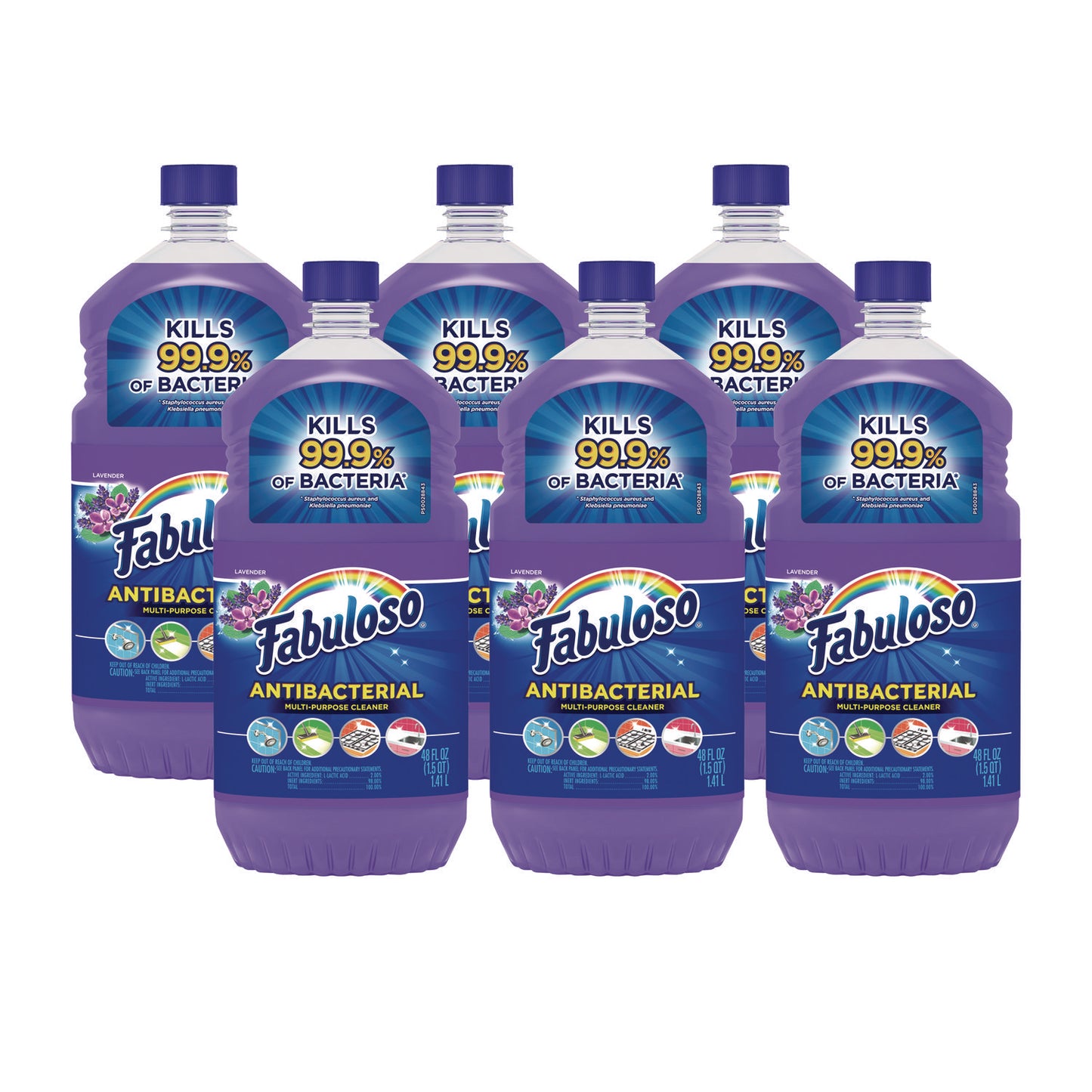Fabuloso Antibacterial Multi-Purpose Cleaner, Lavender Scent, 48 oz Bottle, 6/Carton (CPC98573)