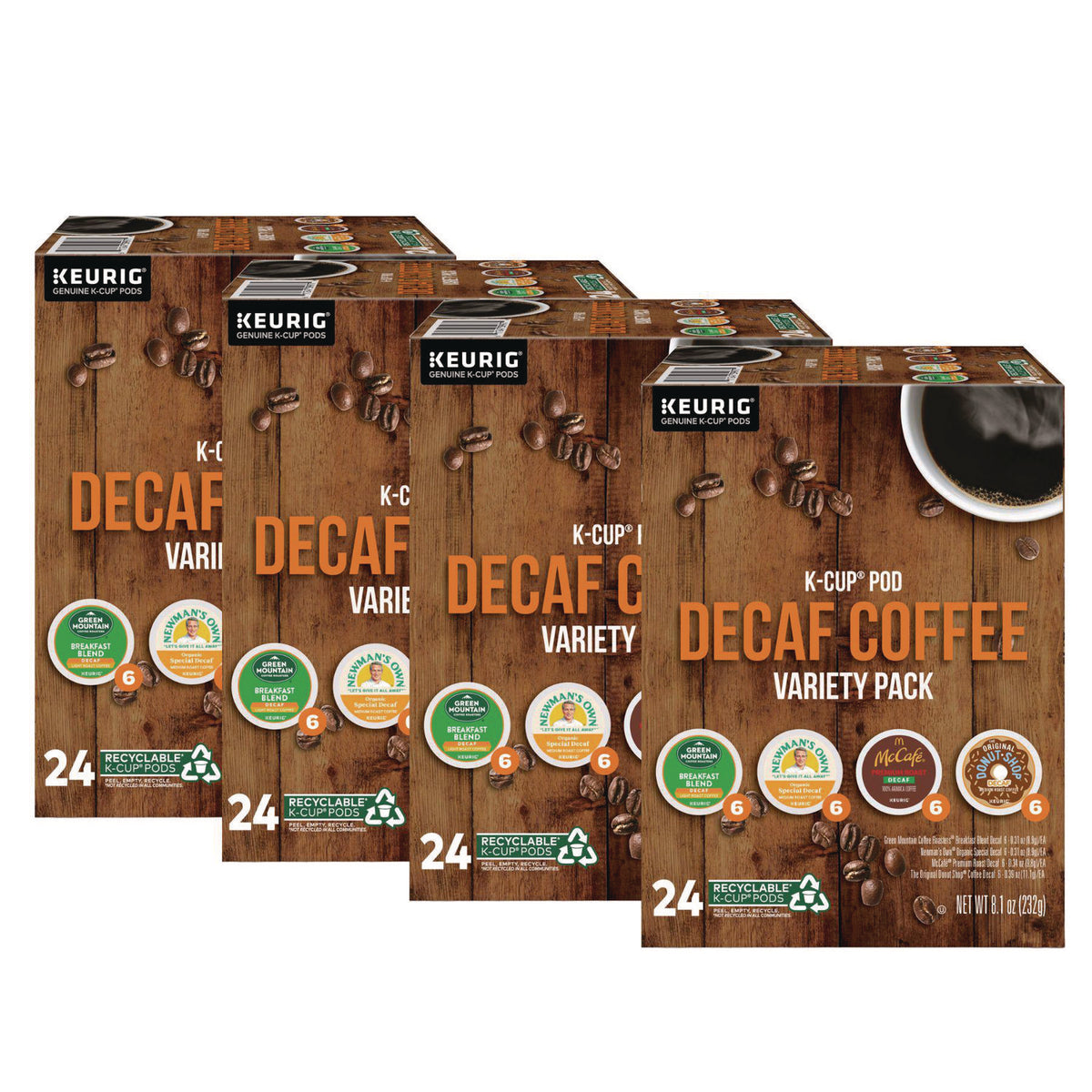 Green Mountain Coffee Roasters Roasters Roasters Decaf Variety Coffee K-Cups, Assorted Flavors, 96/Carton (GMT9977CT)