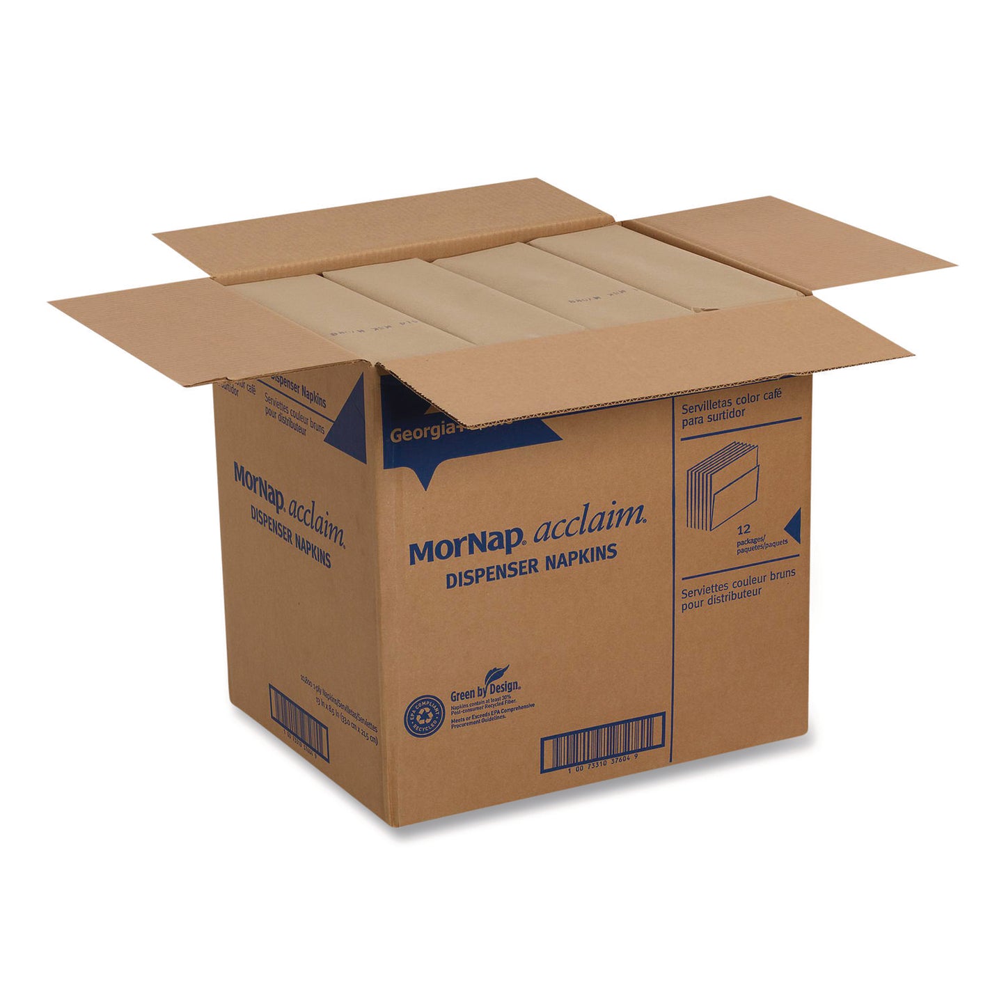 Dixie Interfold Napkin Refills, 1-Ply, 13 x 8.5, Brown, 900 Napkins/Pack, 12 Packs/Carton (37604)