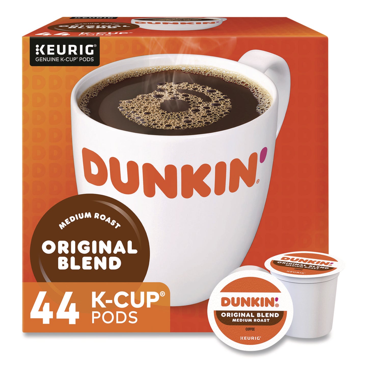 Dunkin Donuts K-Cup Pods, Original Blend, 0.37 oz, 44/Box (2091512)