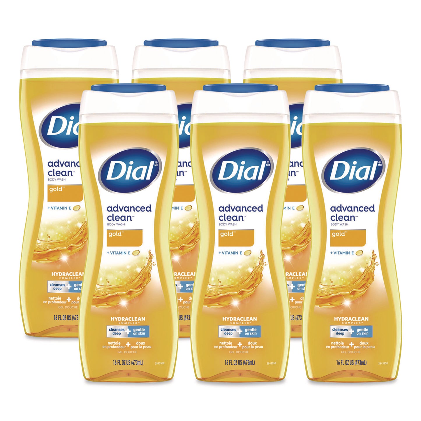 Dial Body Wash Advanced Clean Gold, Original Gold, 16 oz, 6/Carton (09119)