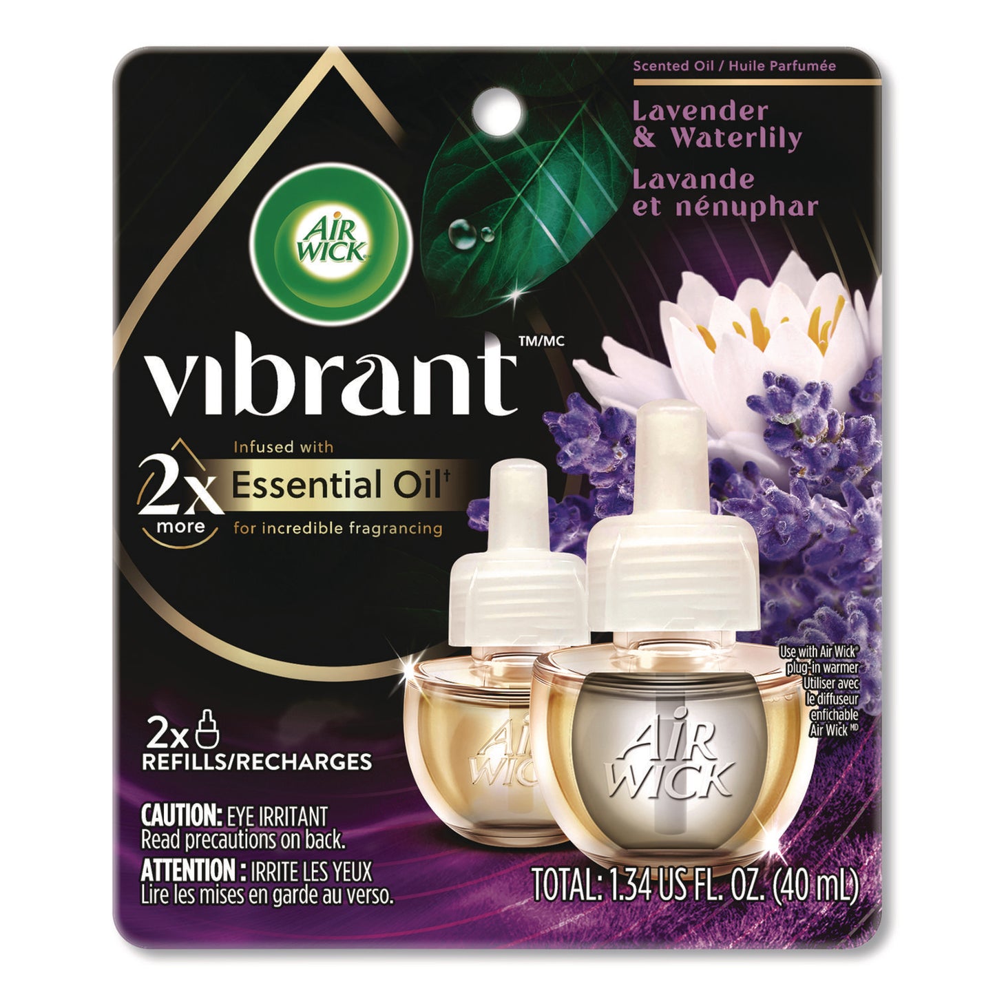 Air Wick Scented Oil Refill, Lavender and Waterlily, 0.67 oz, 2/Pack (6233803076)