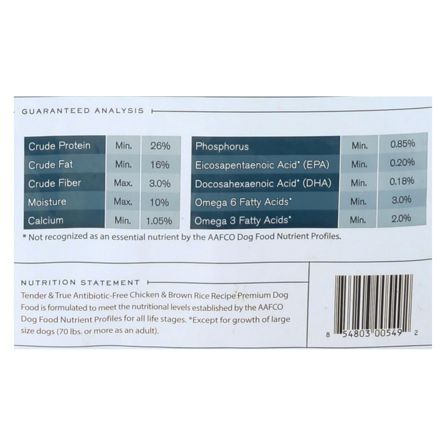 Tender & True Dog Food, Chicken And Brown Rice - Case Of 1 - 23 Lb