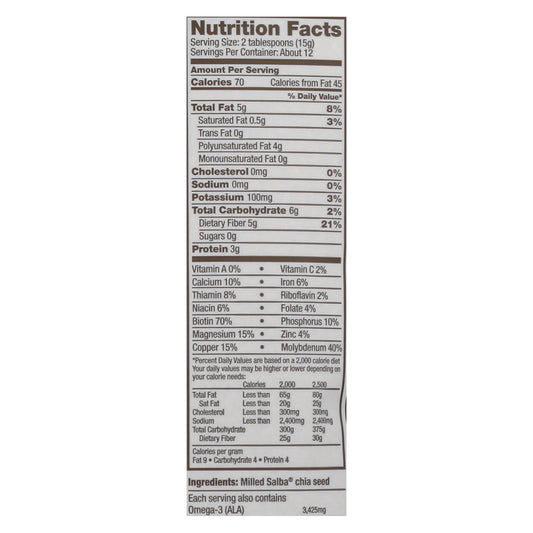 Salba Smart Premium Ground Salba Chia Seeds - 6.4 Oz - Case Of 6