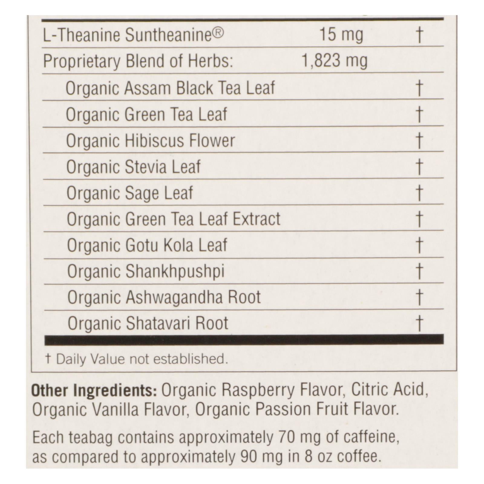 Yogi Perfect Energy Herbal Tea Raspberry Passion - 16 Tea Bags - Case Of 6
