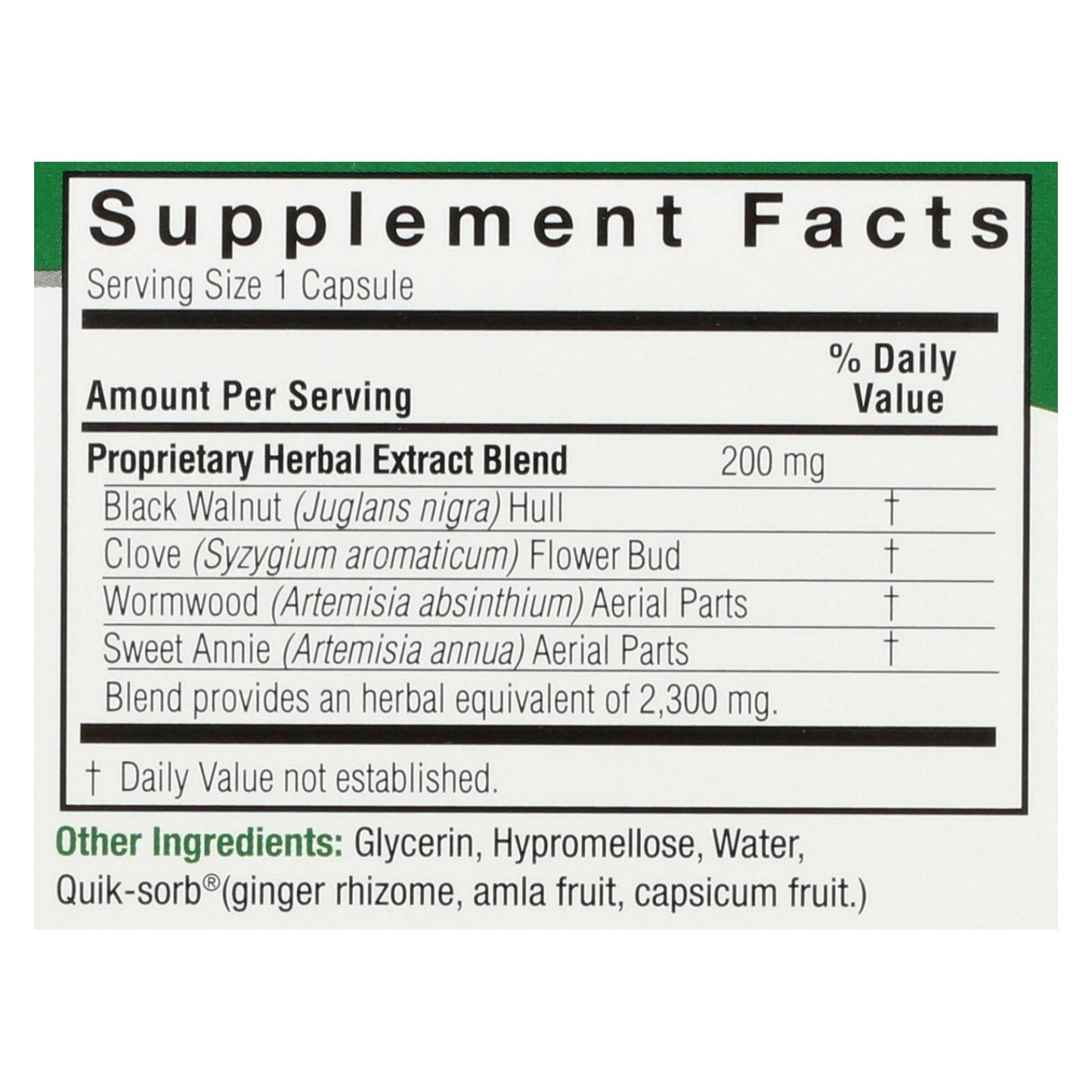 Nature's Answer - Black Walnut And Wormwood - 90 Liquid Capsules