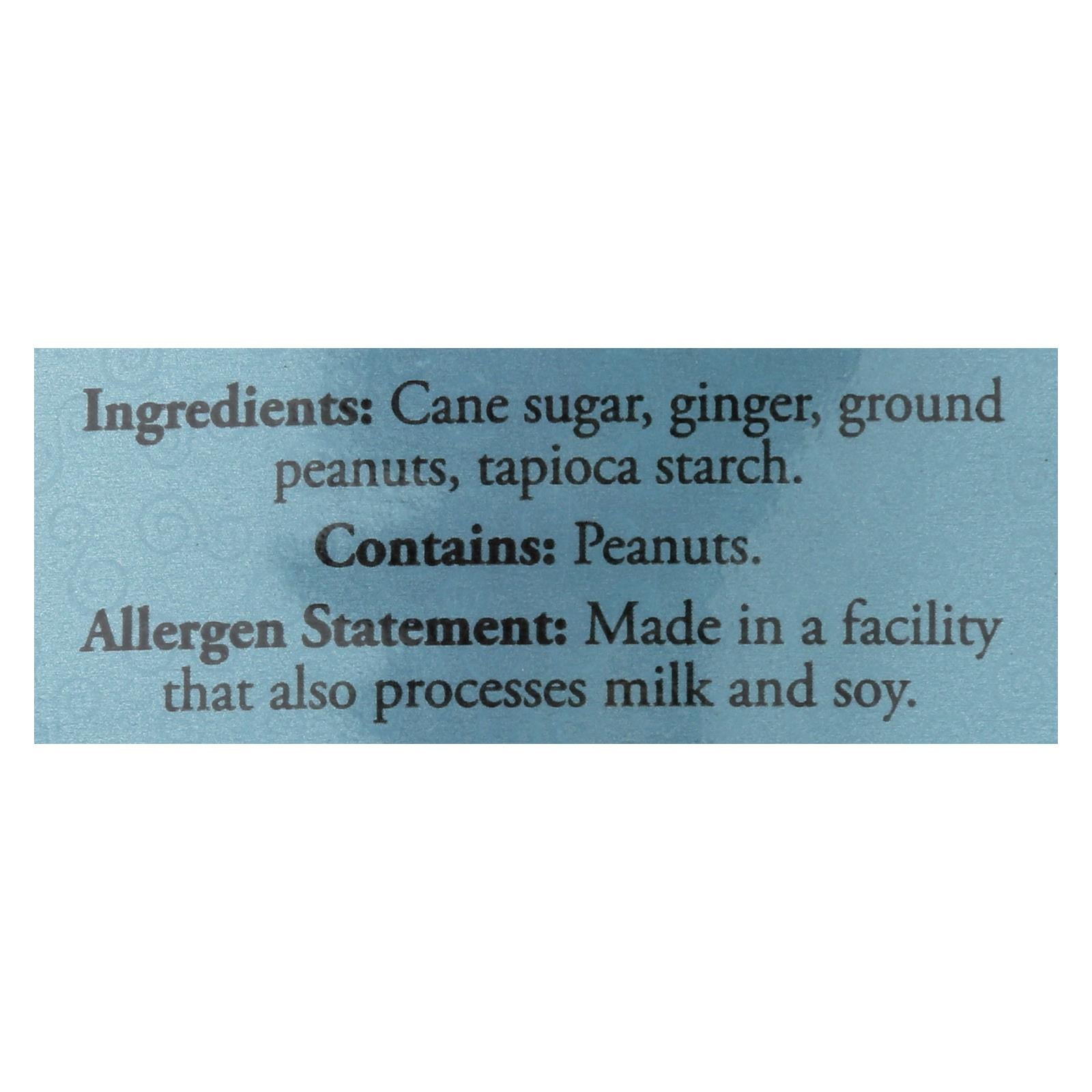 Ginger People Chewy Ginger Candy - Peanut - Case Of 12 - 3 Oz.