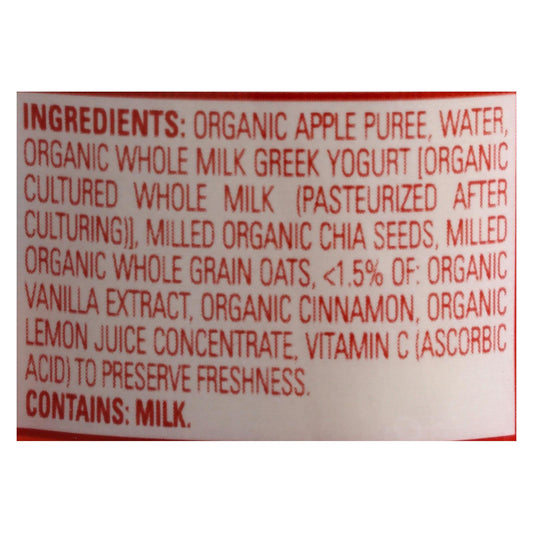 Happy Tot Super Morning Organic Apples, Cinnamon, Yogurt And Oats + Super Chia - Case Of 16 - 4 Oz