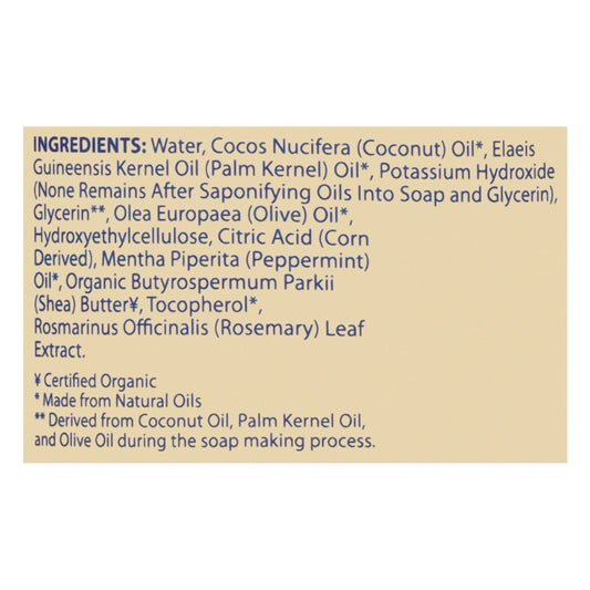 Dr. Natural - Castile Liquid Soap Peppermt - 1 Each 1-32 Fz