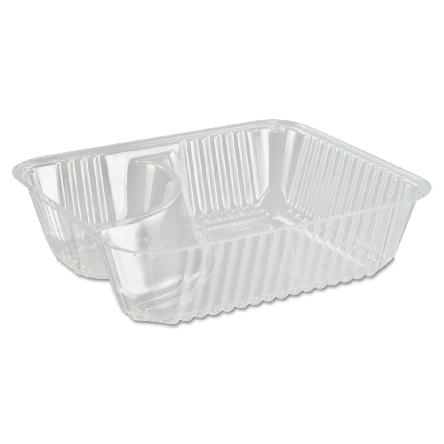 Dart ClearPac Small Nacho Tray, 2-Compartments, 5 x 6 x 1.5, Clear, Plastic, 125/Bag, 2 Bags/Carton (DCCC56NT2)