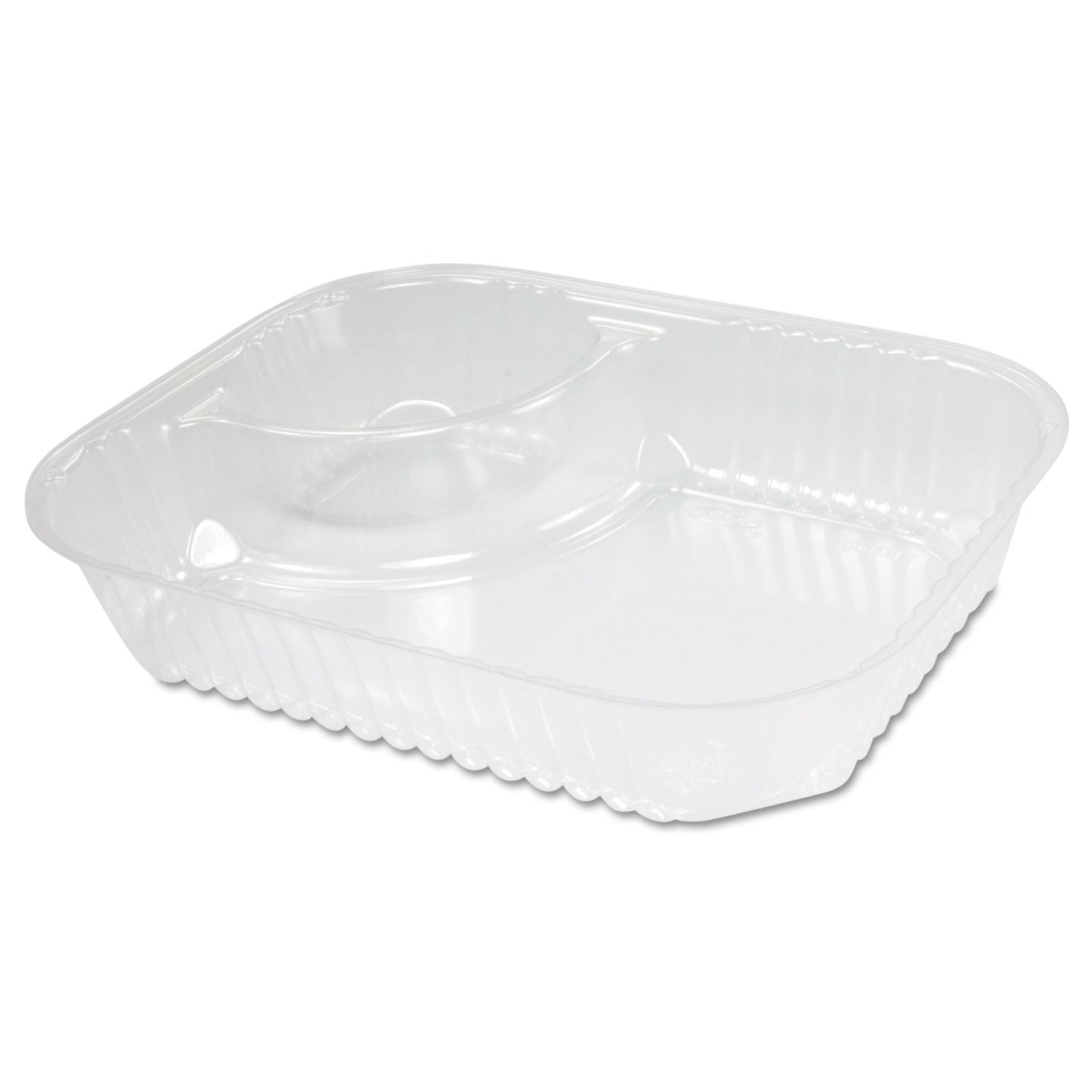 Dart ClearPac Large Nacho Tray, 2-Compartments, 3.3 oz, 6.2 x 6.2 x 1.6, Clear, Plastic, 500/Carton (DCCC68NT2)