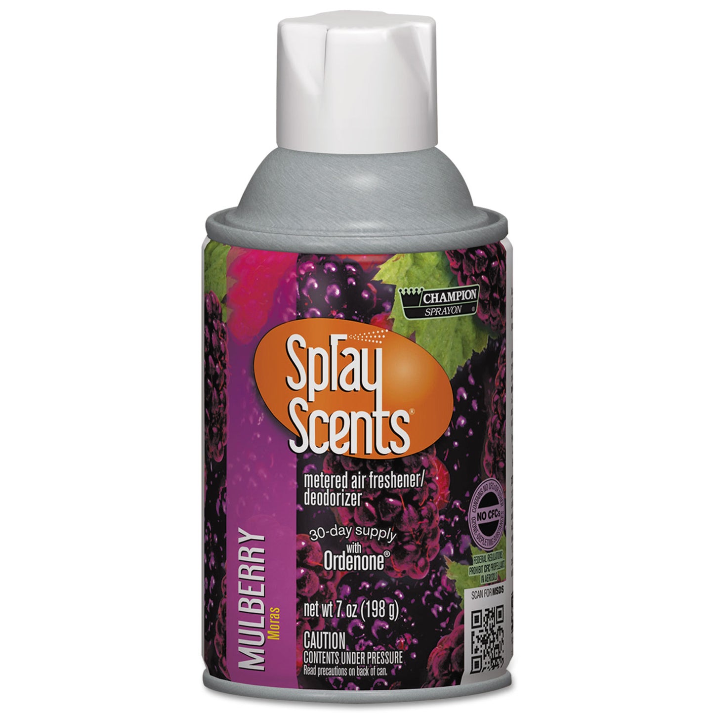 Chase Products Champion Sprayon SPRAYScents Metered Air Freshener Refill, Mulberry, 7 oz Aerosol Spray, 12/Carton (CHP5169)