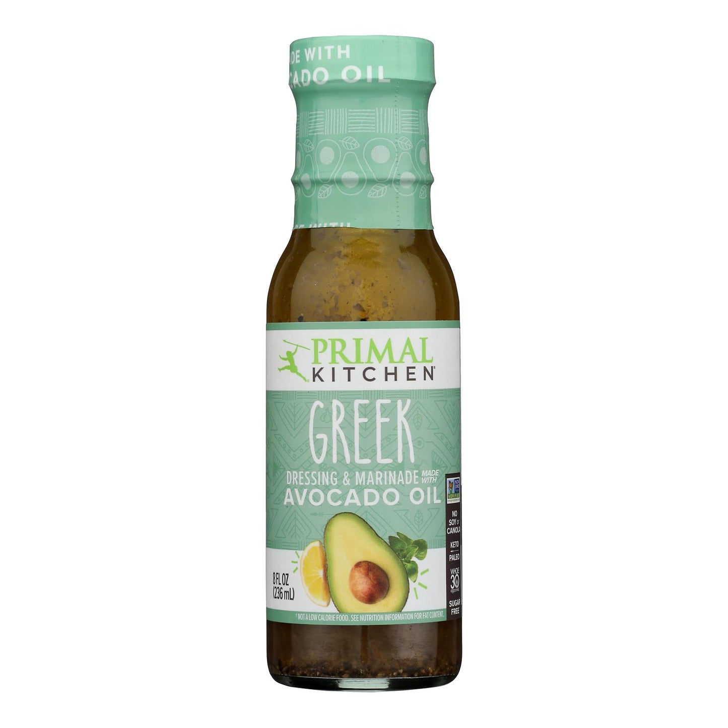 Primal Kitchen Greek Vinaigrette - Avocado Oil And Organic Oil - Case Of 6 - 8 Oz.
