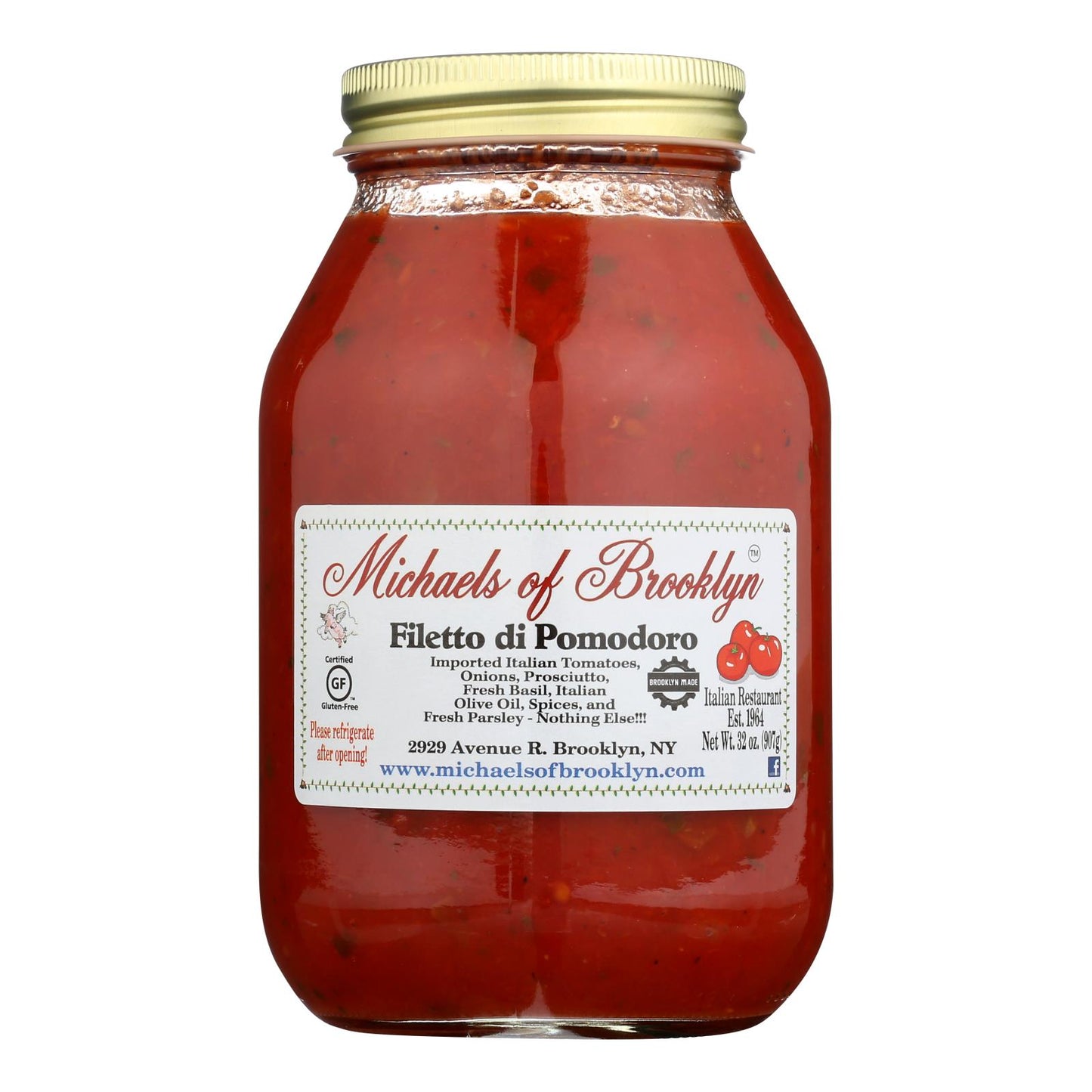 Michael's Of Brooklyn Filetto Di Pomodoro Sauce - Case Of 6 - 32 Oz