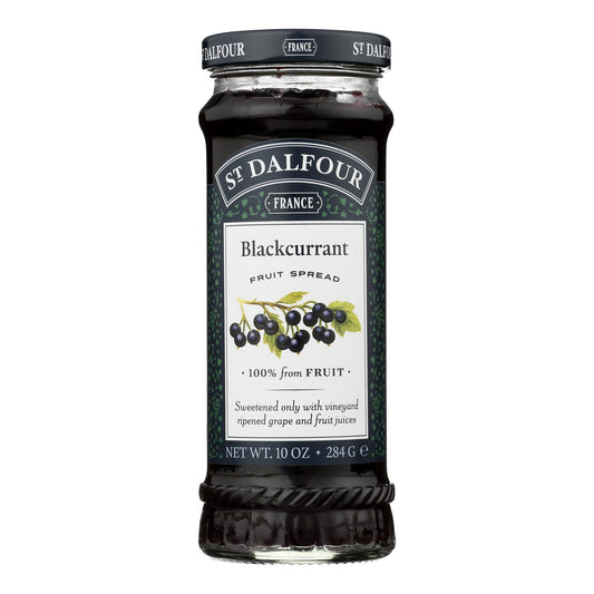 St Dalfour Fruit Spread - Deluxe - 100 Percent Fruit - Black Currant - 10 Oz - Case Of 6