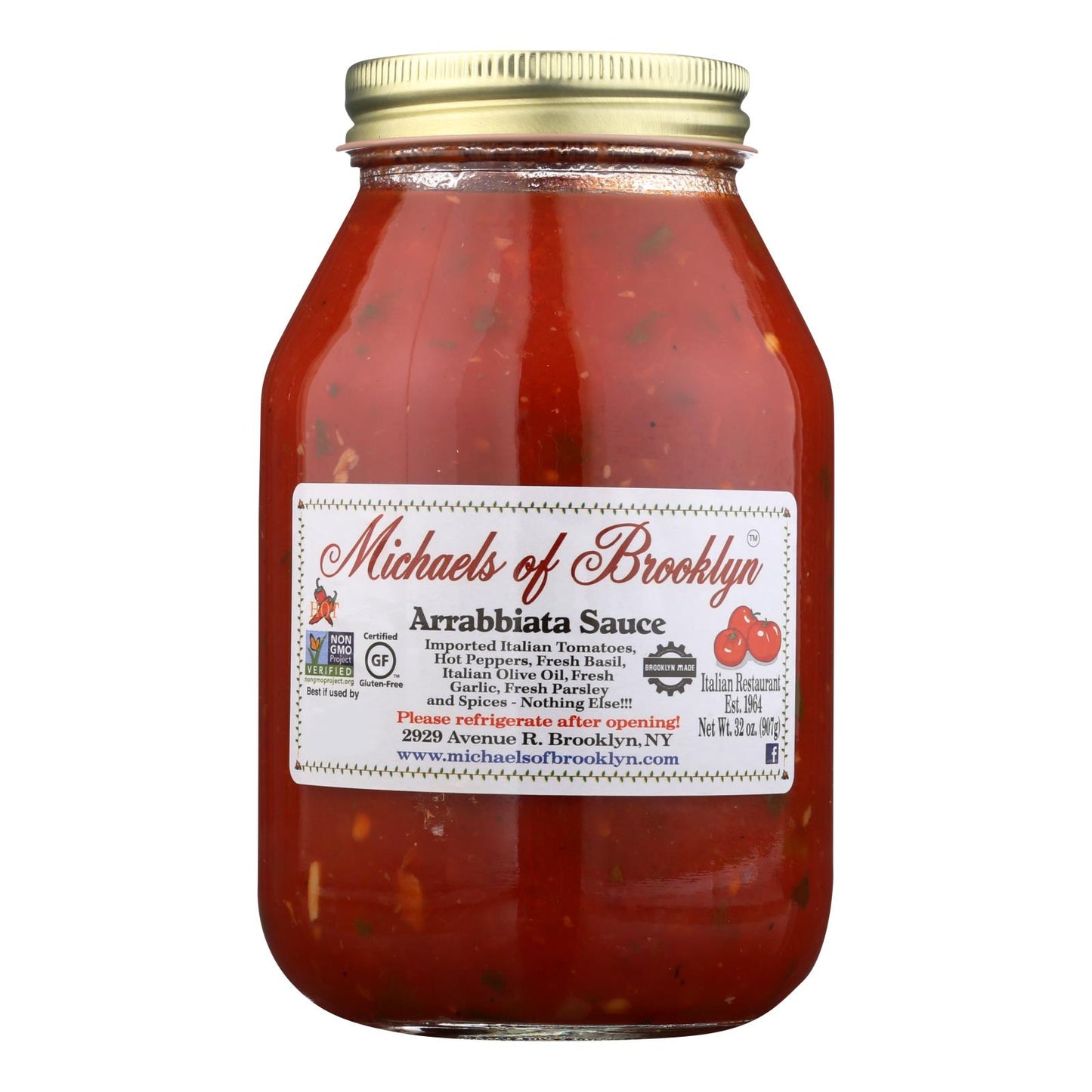 Michaels Of Brooklyn Arrabbiata Sauce - Case Of 6 - 32 Oz
