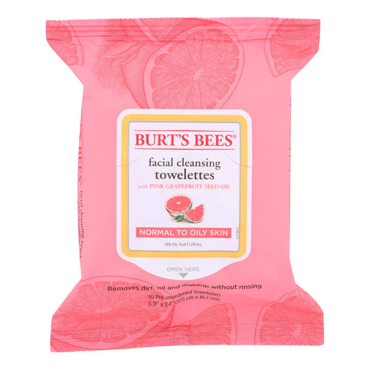 Burts Bees - Face Towelette - Pink Grapefruit - Case Of 3 - 30 Count